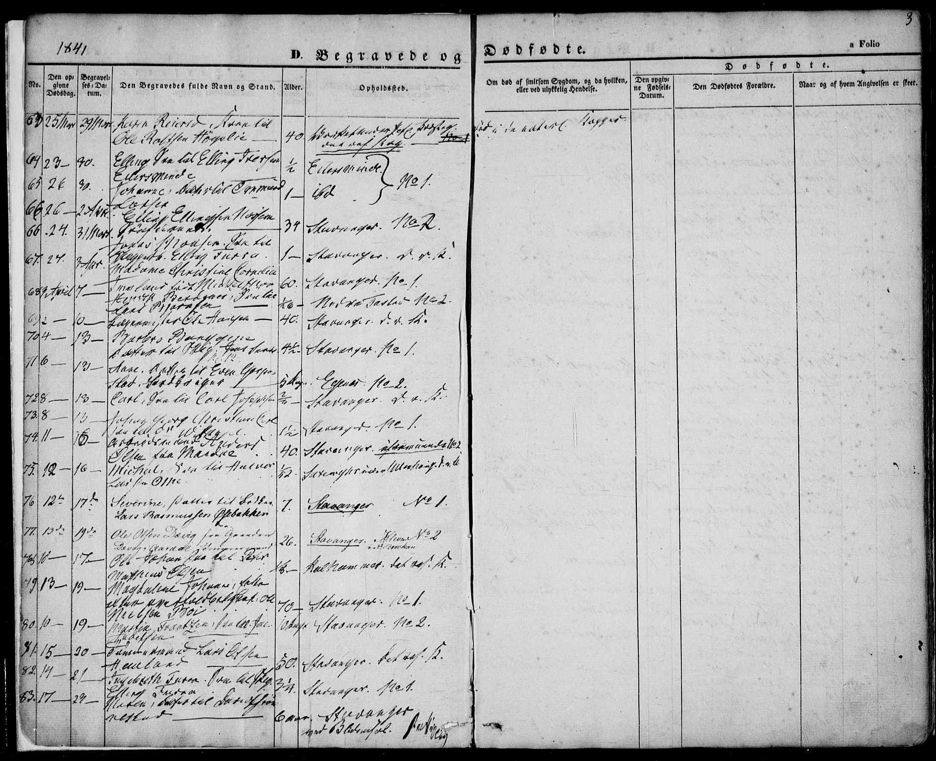 Domkirken sokneprestkontor, AV/SAST-A-101812/001/30/30BA/L0014: Ministerialbok nr. A 13, 1841-1851, s. 3