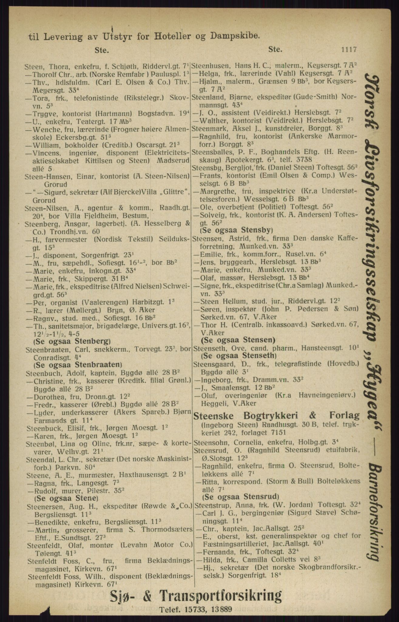 Kristiania/Oslo adressebok, PUBL/-, 1916, s. 1117
