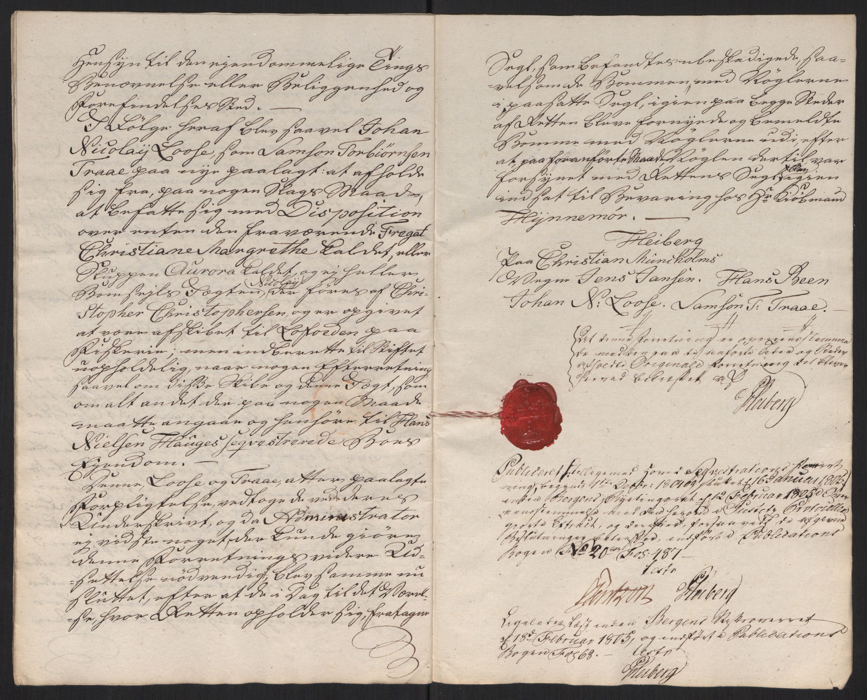 Justisdepartementet, Kommisjon i saken mot Hans Nielsen Hauge 1804, RA/S-1151/D/L0002: Hans Nielsen Hauges sak, 1804-1813