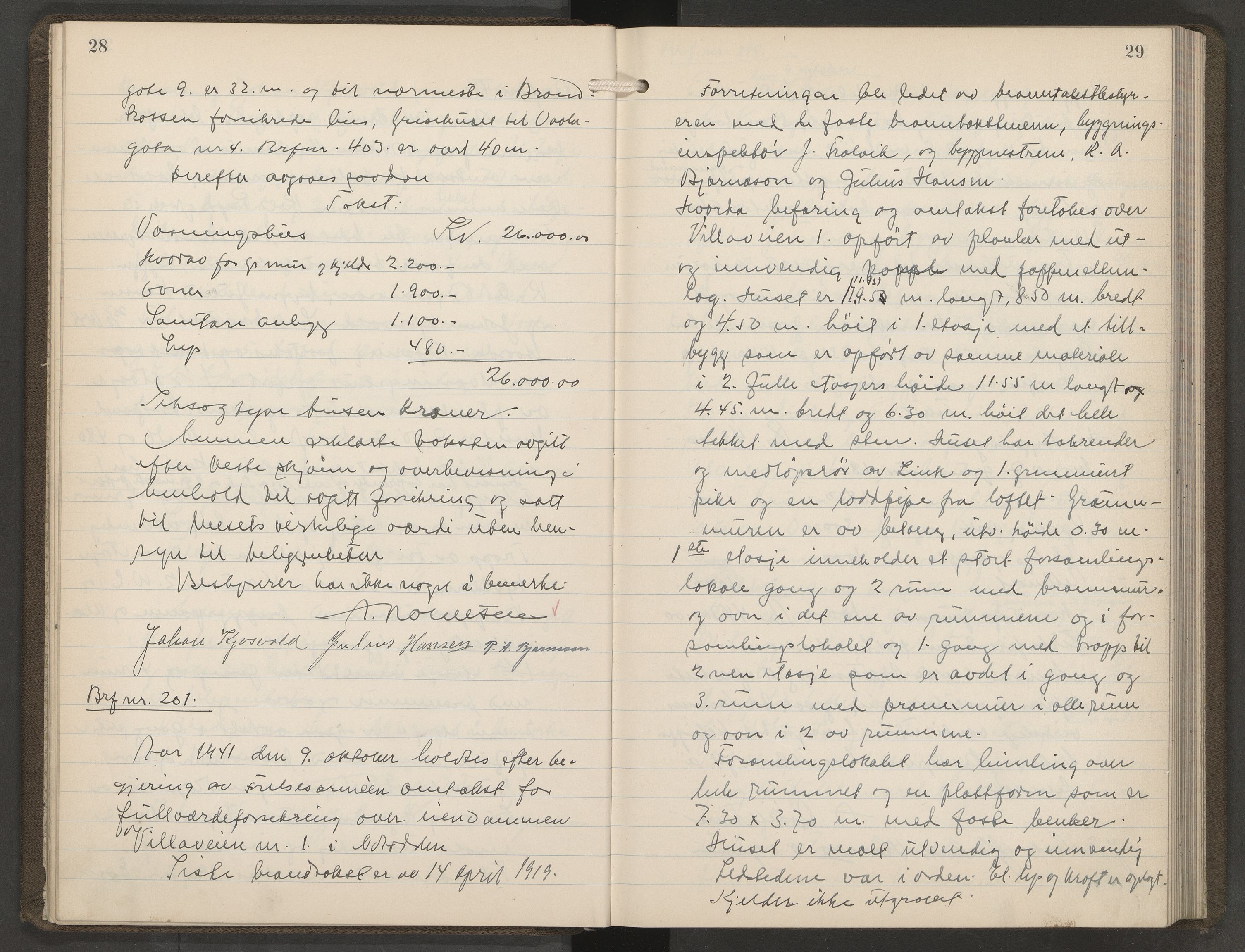 Heddal lensmannskontor, AV/SAKO-A-558/Y/Ye/Yec/L0004: Branntakstprotokoll, 1941-1947