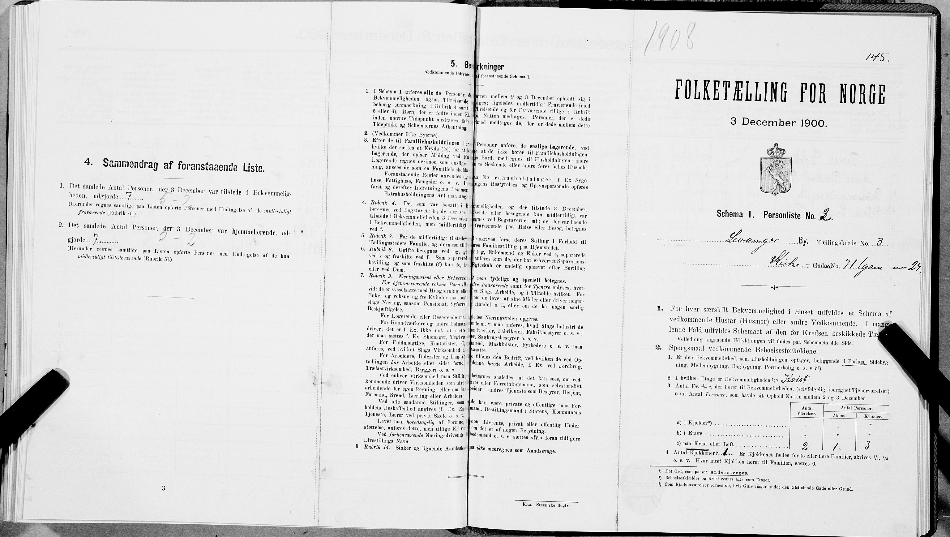 SAT, Folketelling 1900 for 1701 Levanger kjøpstad, 1900, s. 488