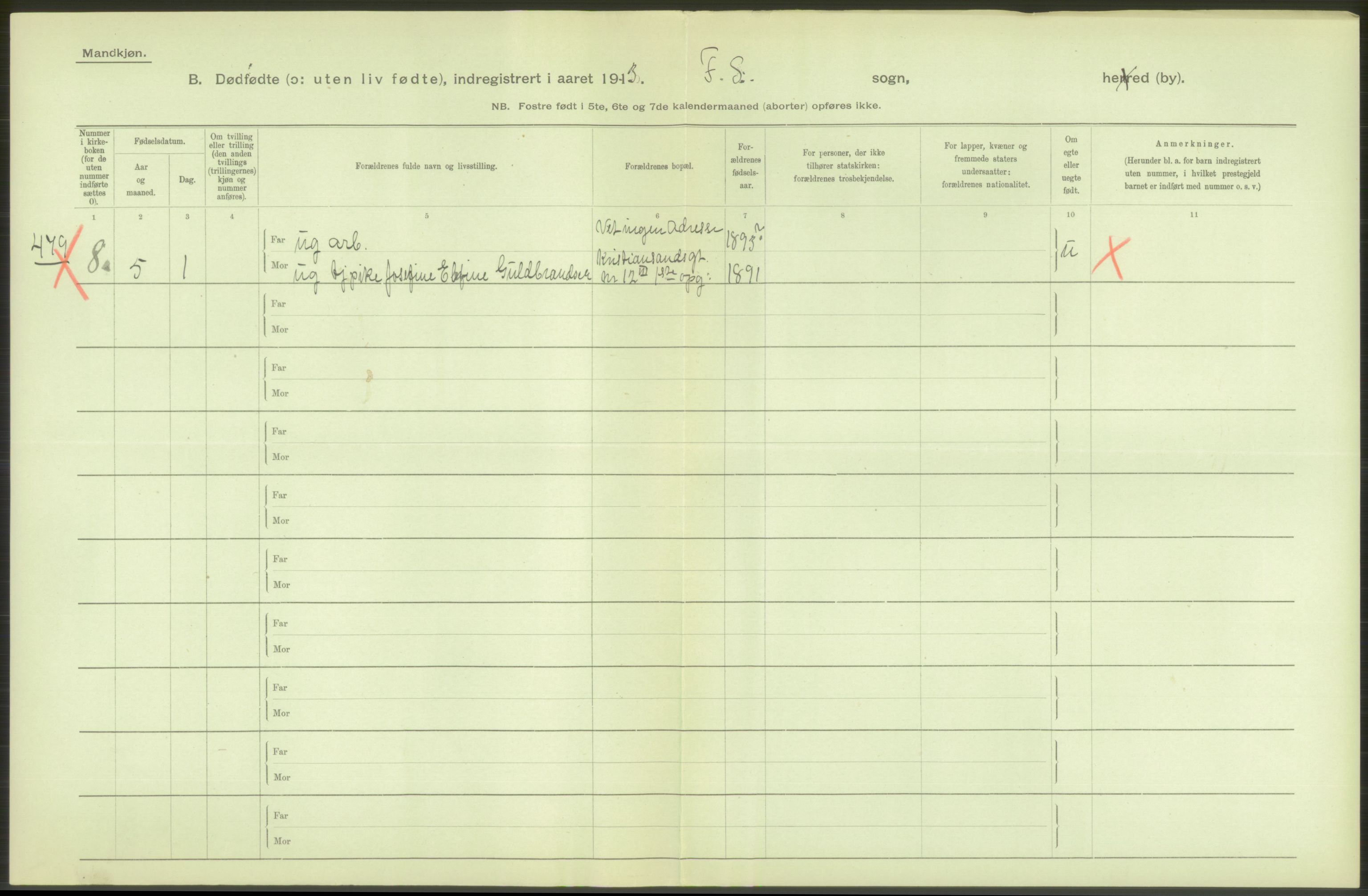 Statistisk sentralbyrå, Sosiodemografiske emner, Befolkning, AV/RA-S-2228/D/Df/Dfb/Dfbc/L0010: Kristiania: Døde, dødfødte., 1913, s. 24