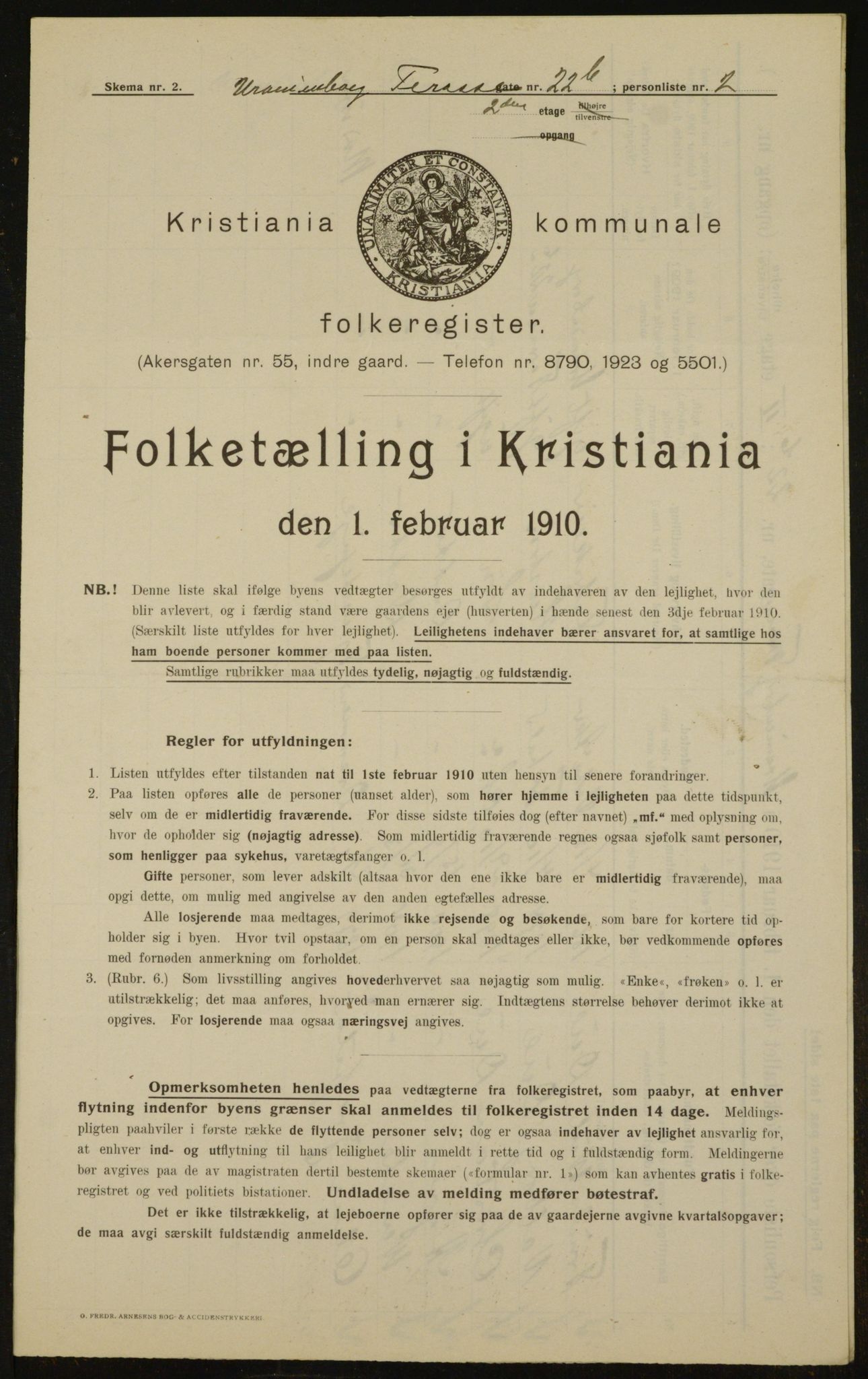 OBA, Kommunal folketelling 1.2.1910 for Kristiania, 1910, s. 114077