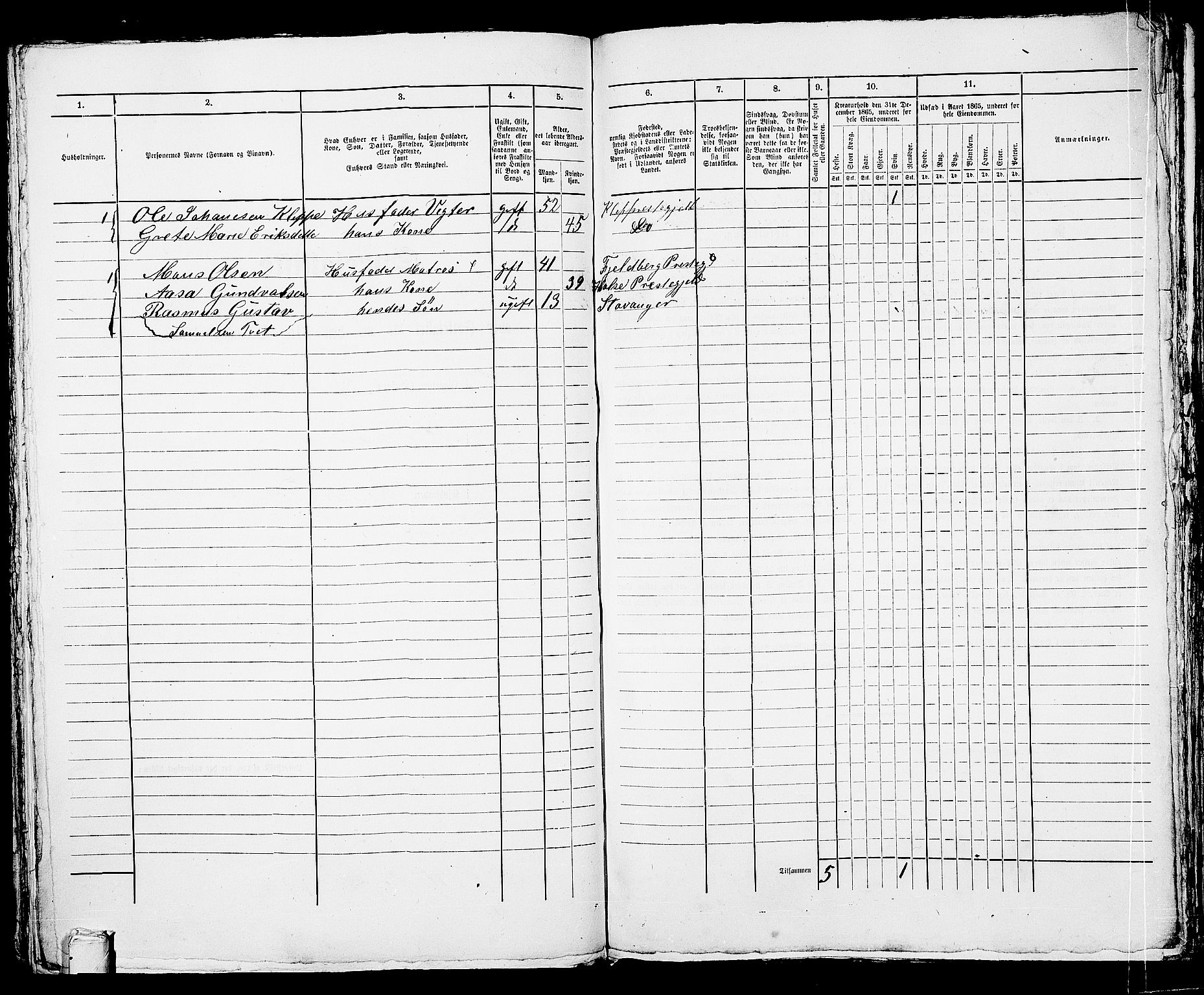 RA, Folketelling 1865 for 1103 Stavanger kjøpstad, 1865, s. 2222