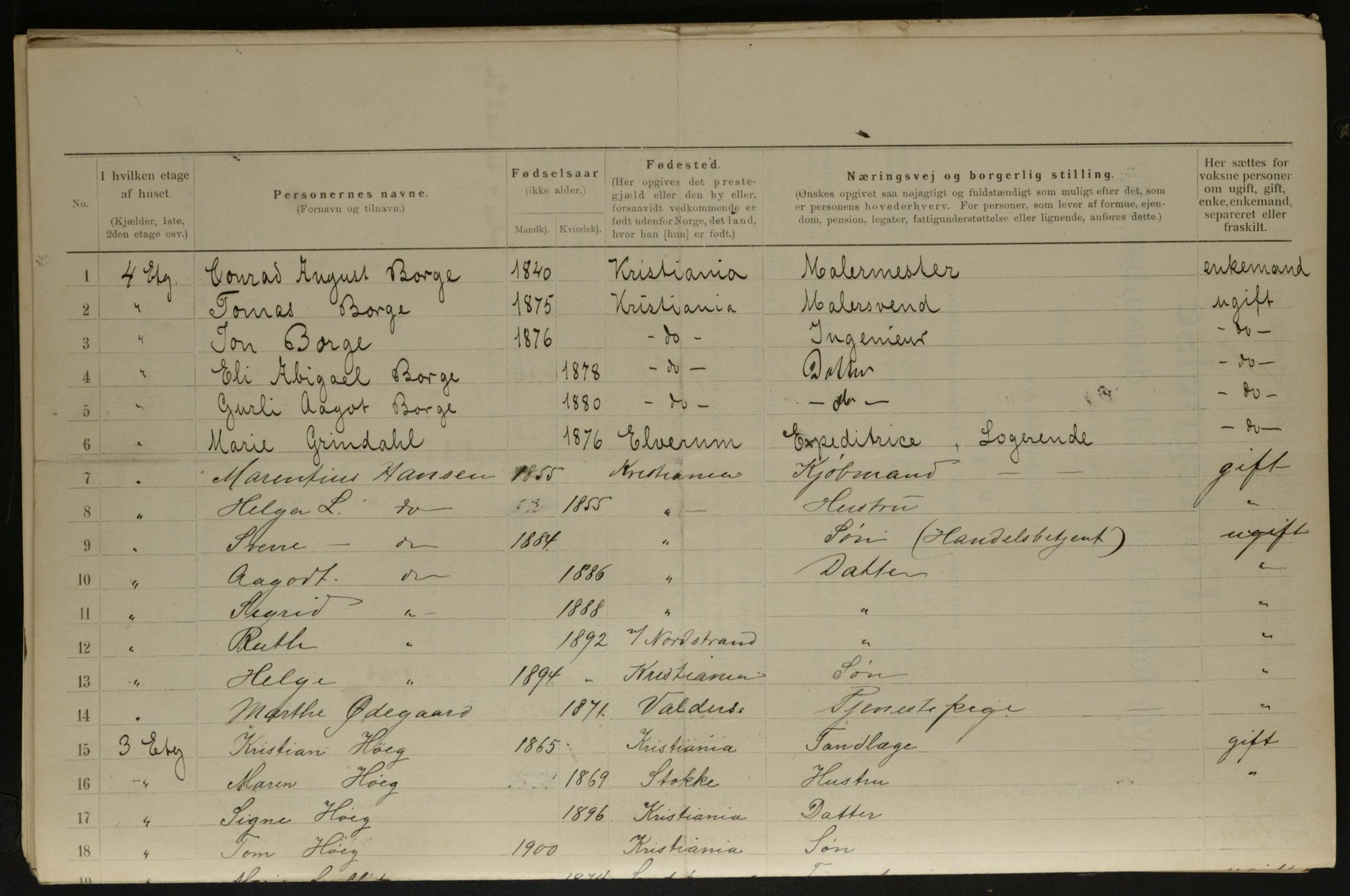 OBA, Kommunal folketelling 31.12.1901 for Kristiania kjøpstad, 1901, s. 8333