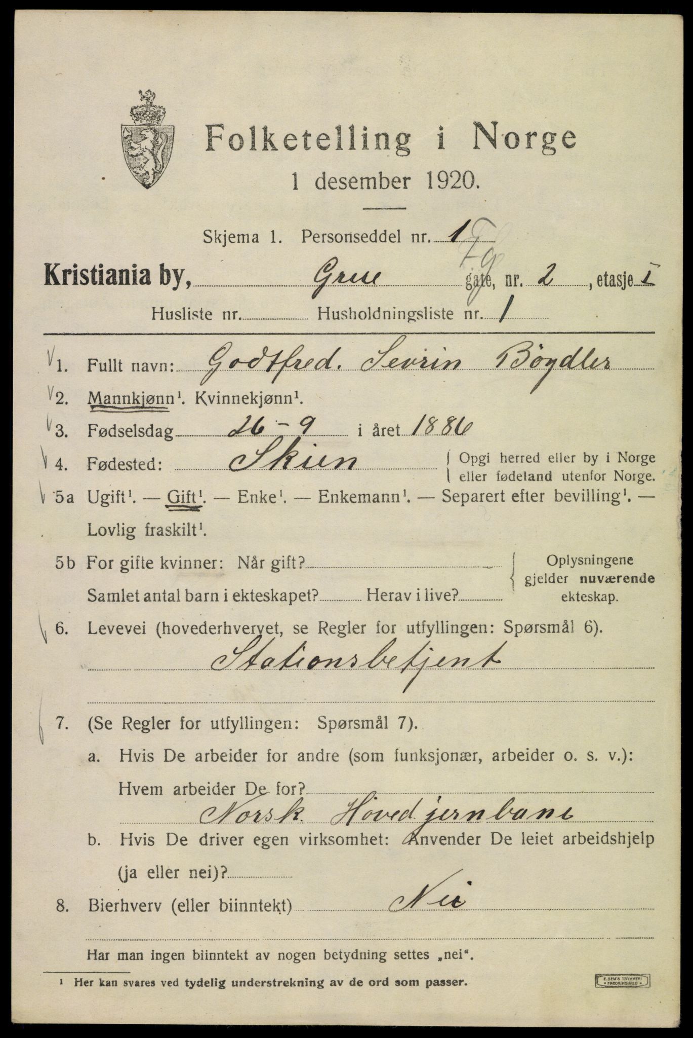 SAO, Folketelling 1920 for 0301 Kristiania kjøpstad, 1920, s. 252475