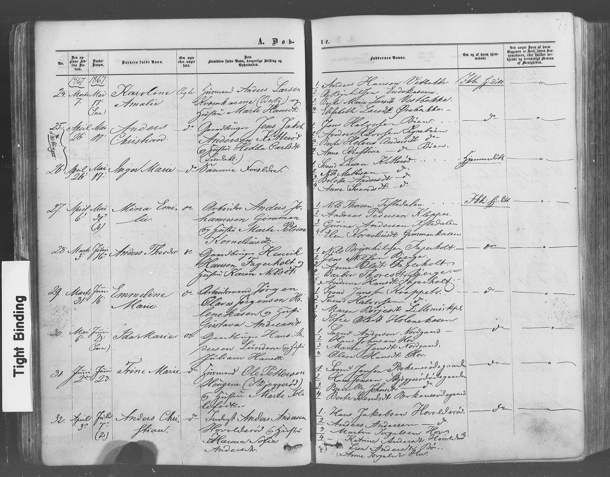 Idd prestekontor Kirkebøker, AV/SAO-A-10911/F/Fc/L0005: Ministerialbok nr. III 5, 1861-1877, s. 77