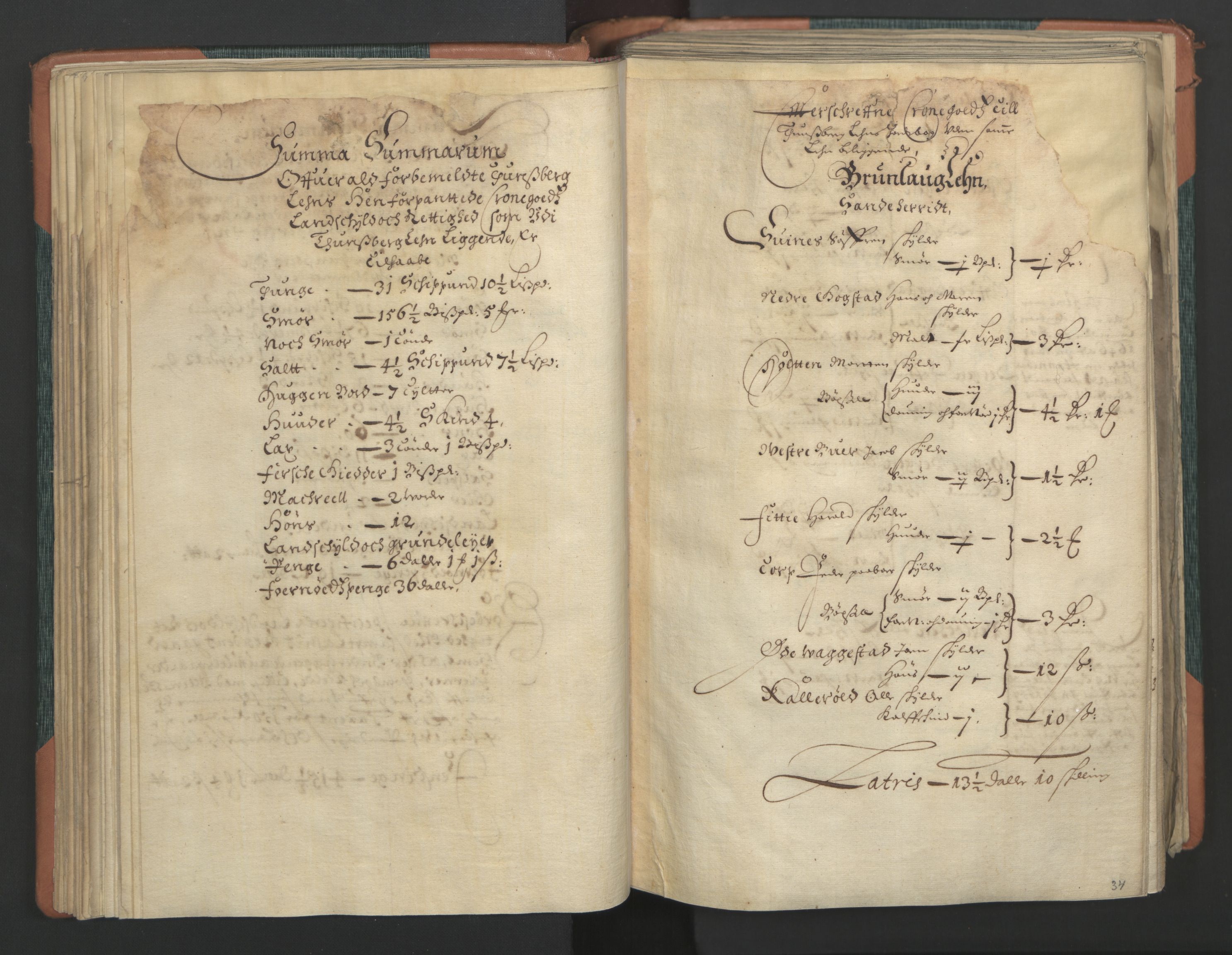 Rentekammeret inntil 1814, Realistisk ordnet avdeling, AV/RA-EA-4070/L/L0013: Tønsberg lagdømme. Kronens jordebok for Tønsberg len., 1661, s. 33b-34a