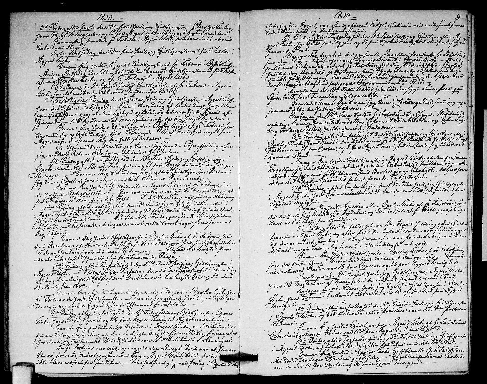 Aker prestekontor kirkebøker, AV/SAO-A-10861/F/L0018: Ministerialbok nr. 18, 1829-1853, s. 9
