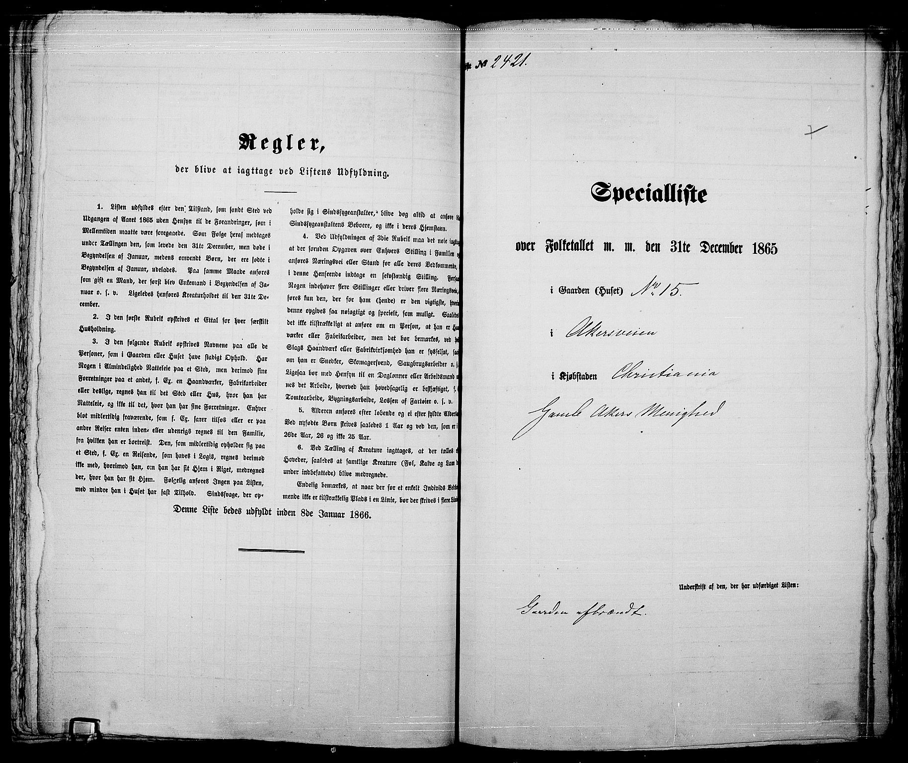 RA, Folketelling 1865 for 0301 Kristiania kjøpstad, 1865, s. 5375