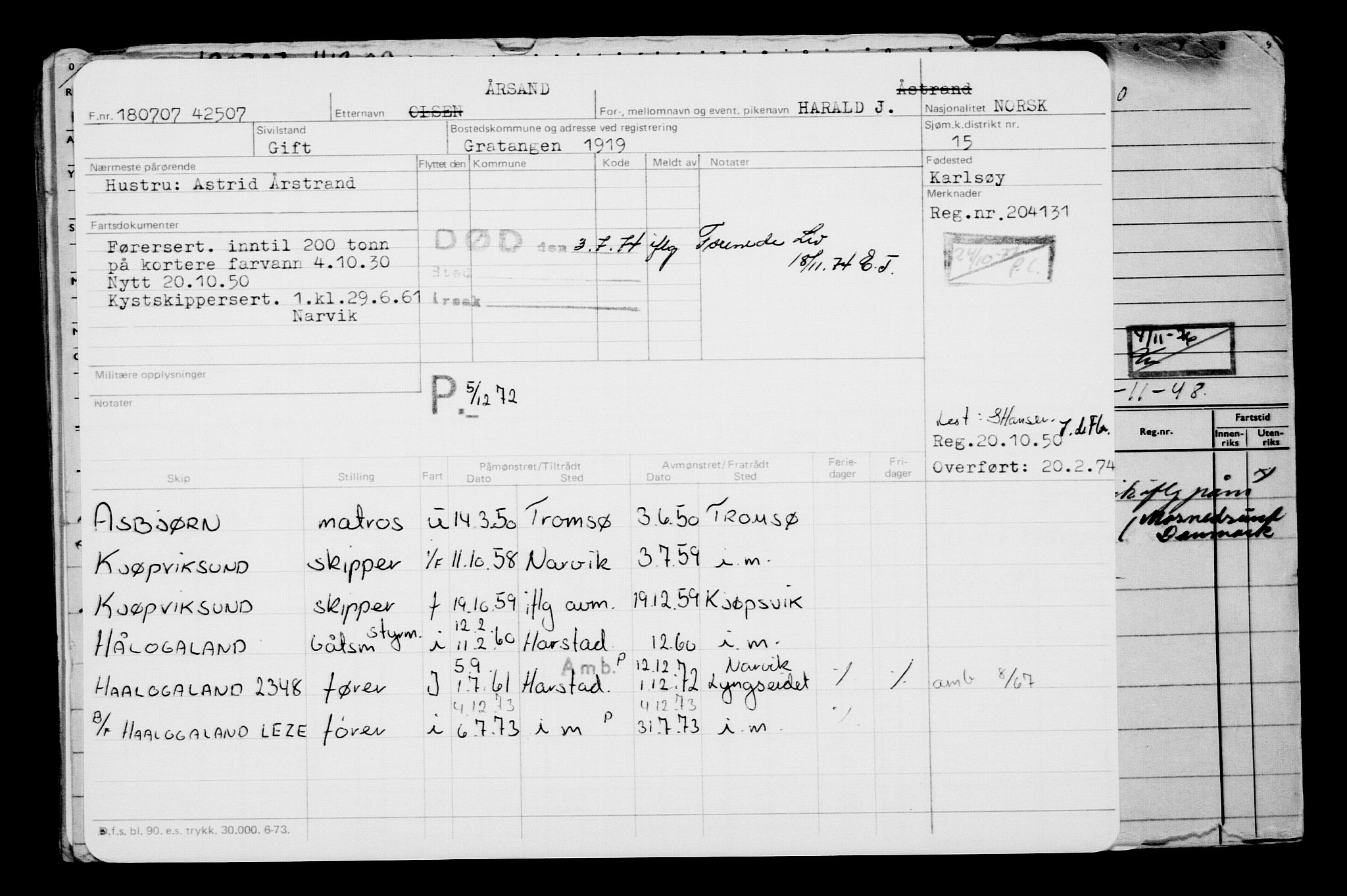 Direktoratet for sjømenn, AV/RA-S-3545/G/Gb/L0072: Hovedkort, 1907, s. 231