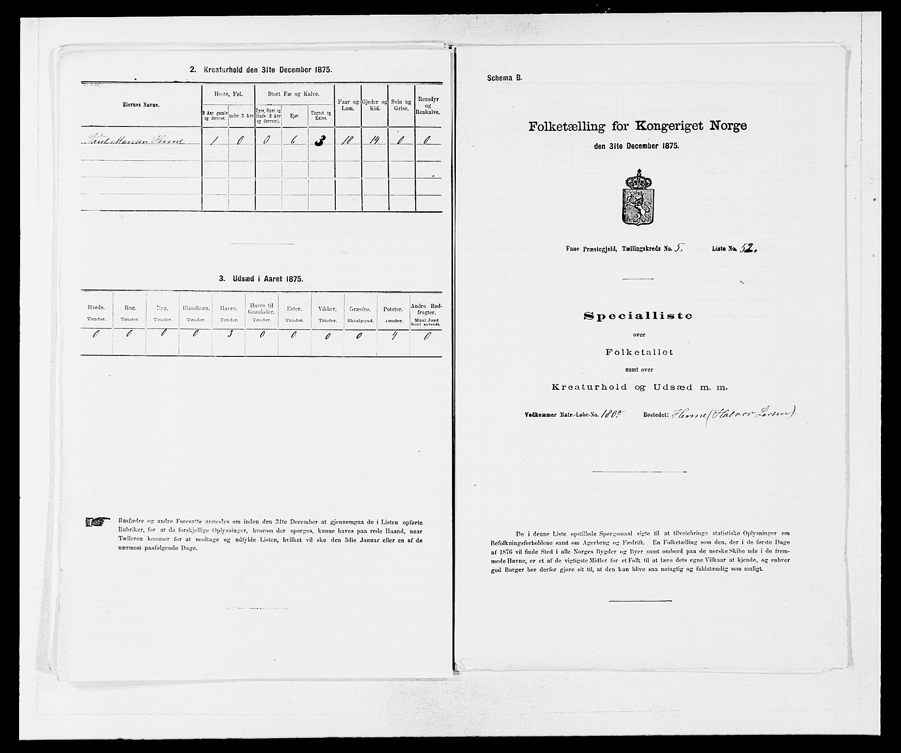 SAB, Folketelling 1875 for 1249P Fana prestegjeld, 1875, s. 668