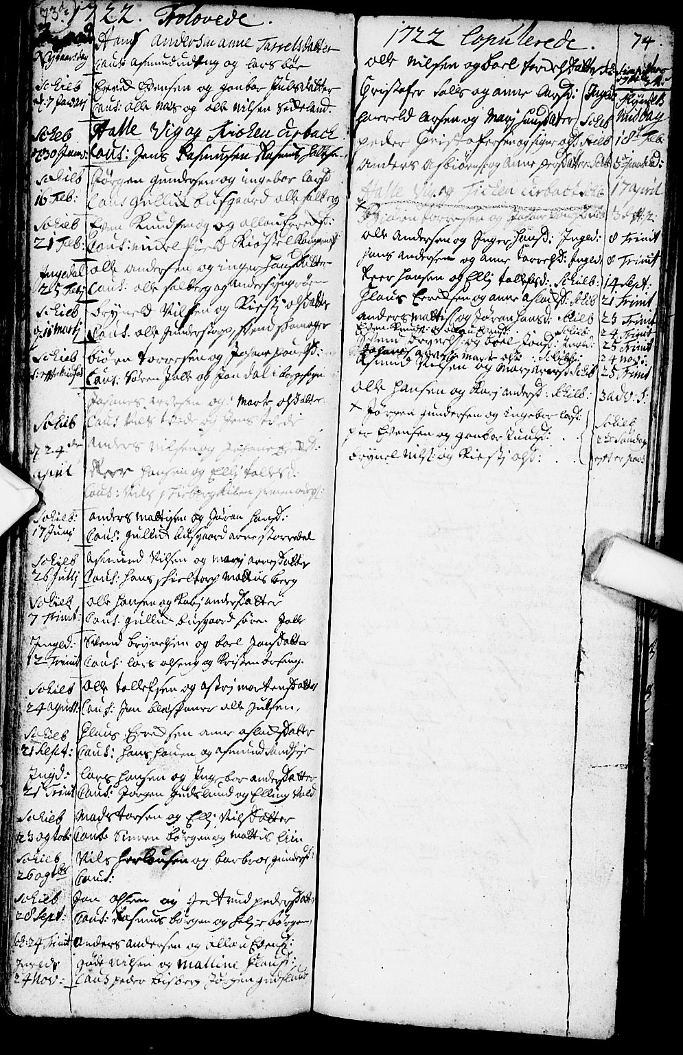 Skjeberg prestekontor Kirkebøker, SAO/A-10923/F/Fa/L0001: Ministerialbok nr. I 1, 1702-1725, s. 74