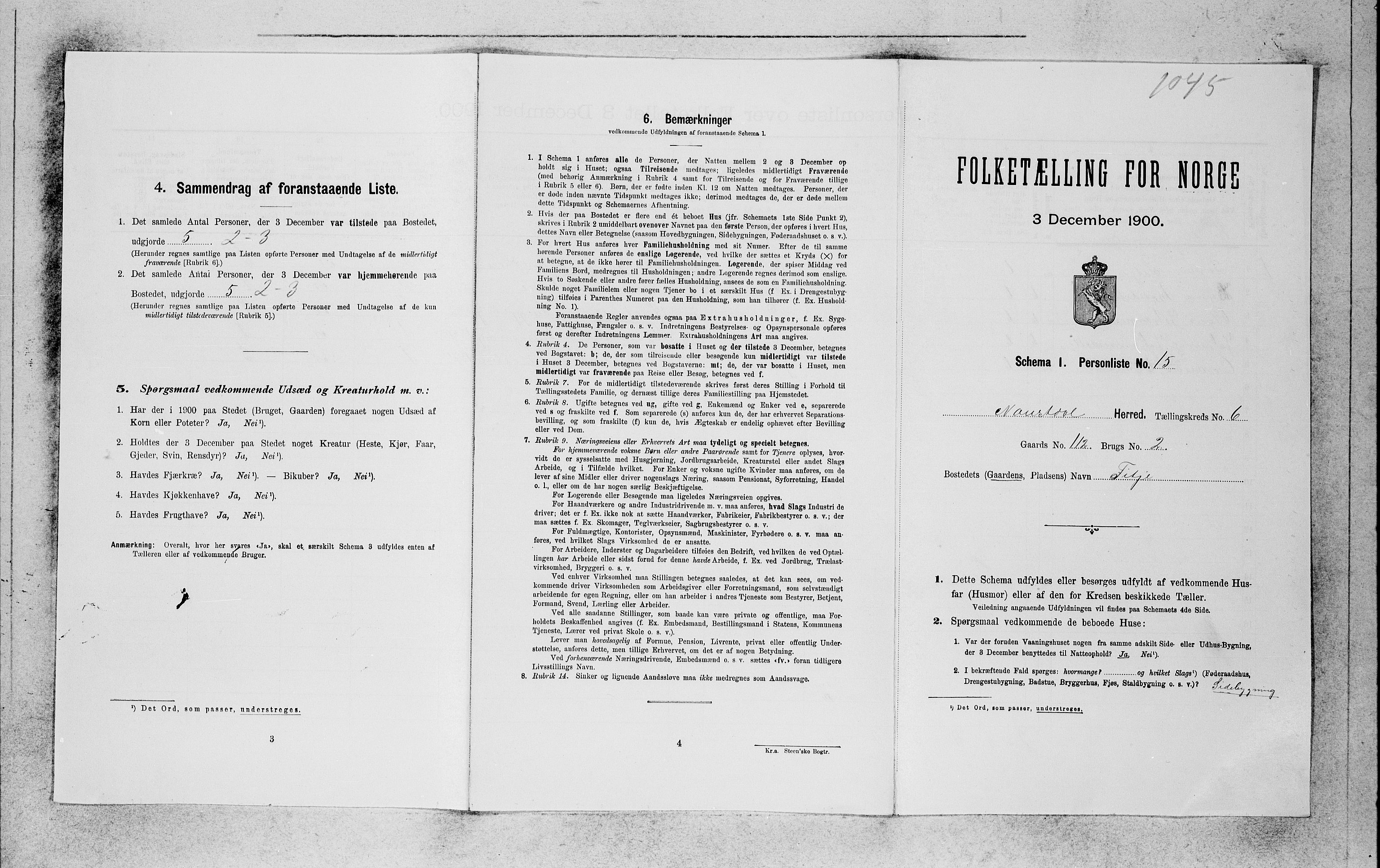 SAB, Folketelling 1900 for 1433 Naustdal herred, 1900, s. 664