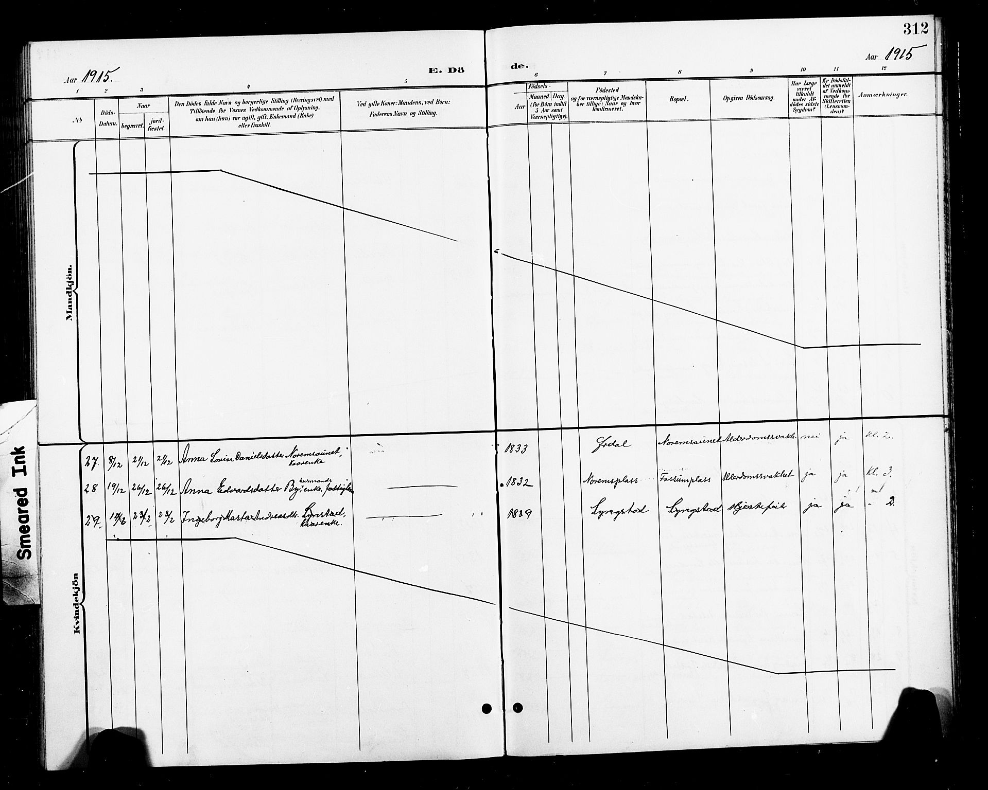Ministerialprotokoller, klokkerbøker og fødselsregistre - Nord-Trøndelag, SAT/A-1458/730/L0302: Klokkerbok nr. 730C05, 1898-1924, s. 312