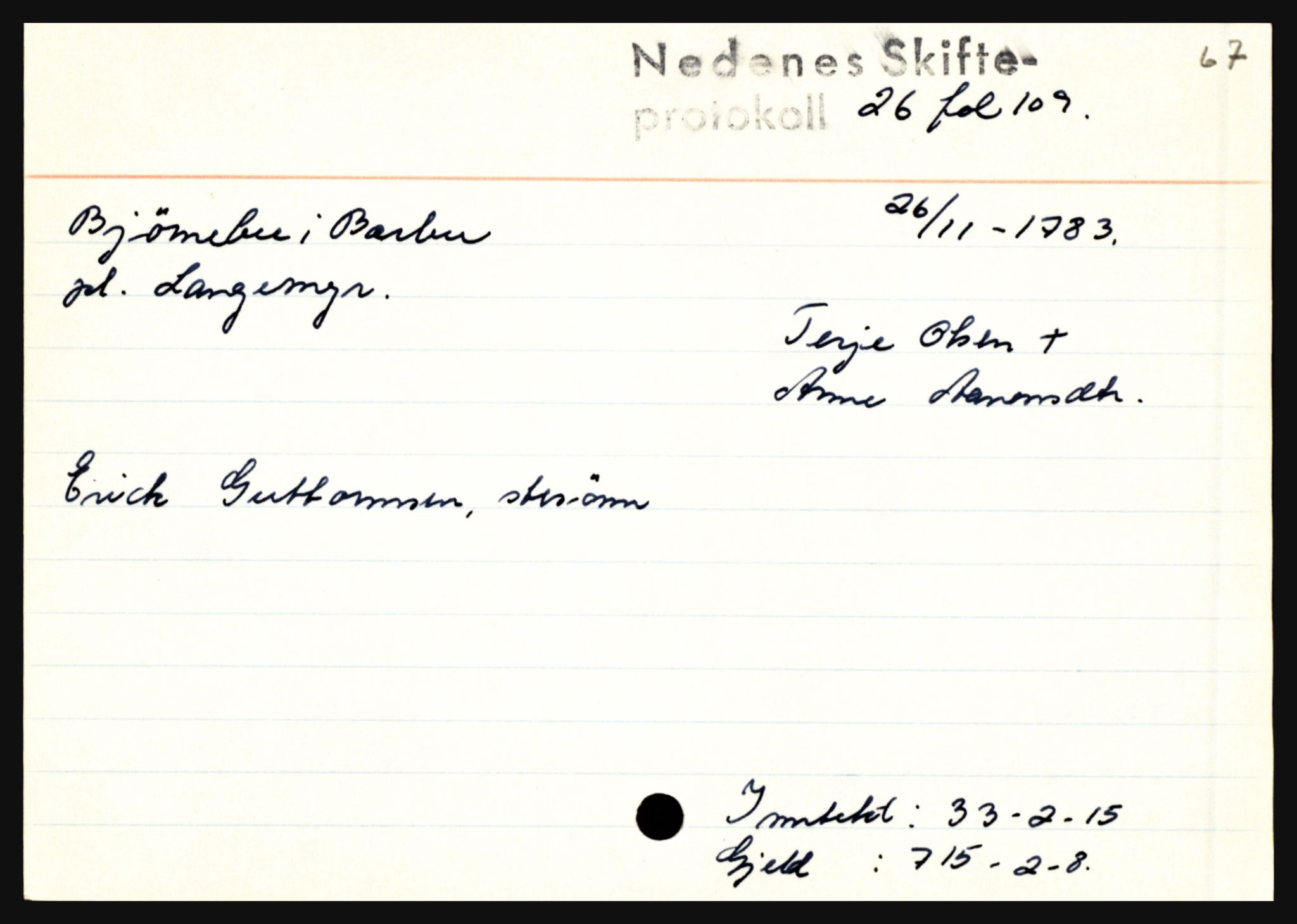 Nedenes sorenskriveri før 1824, AV/SAK-1221-0007/H, s. 2937