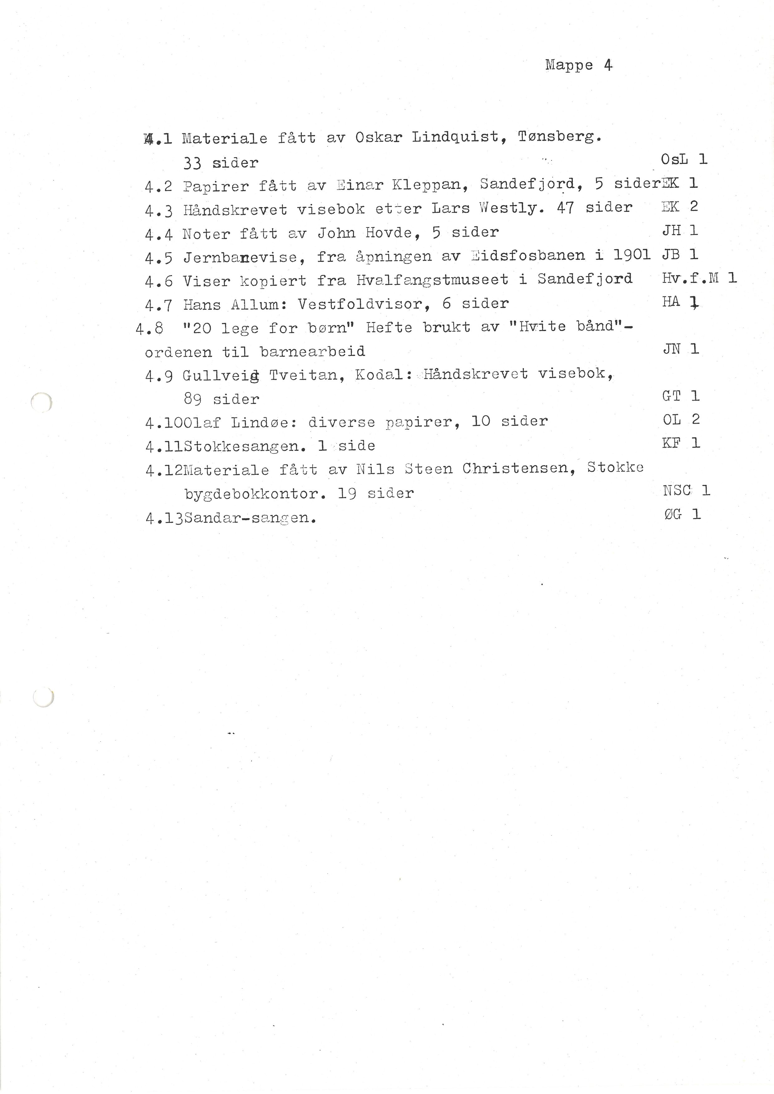 Sa 16 - Folkemusikk fra Vestfold, Gjerdesamlingen, VEMU/A-1868/F/L0002: Innsamlet dokumentasjon, 1979-1986