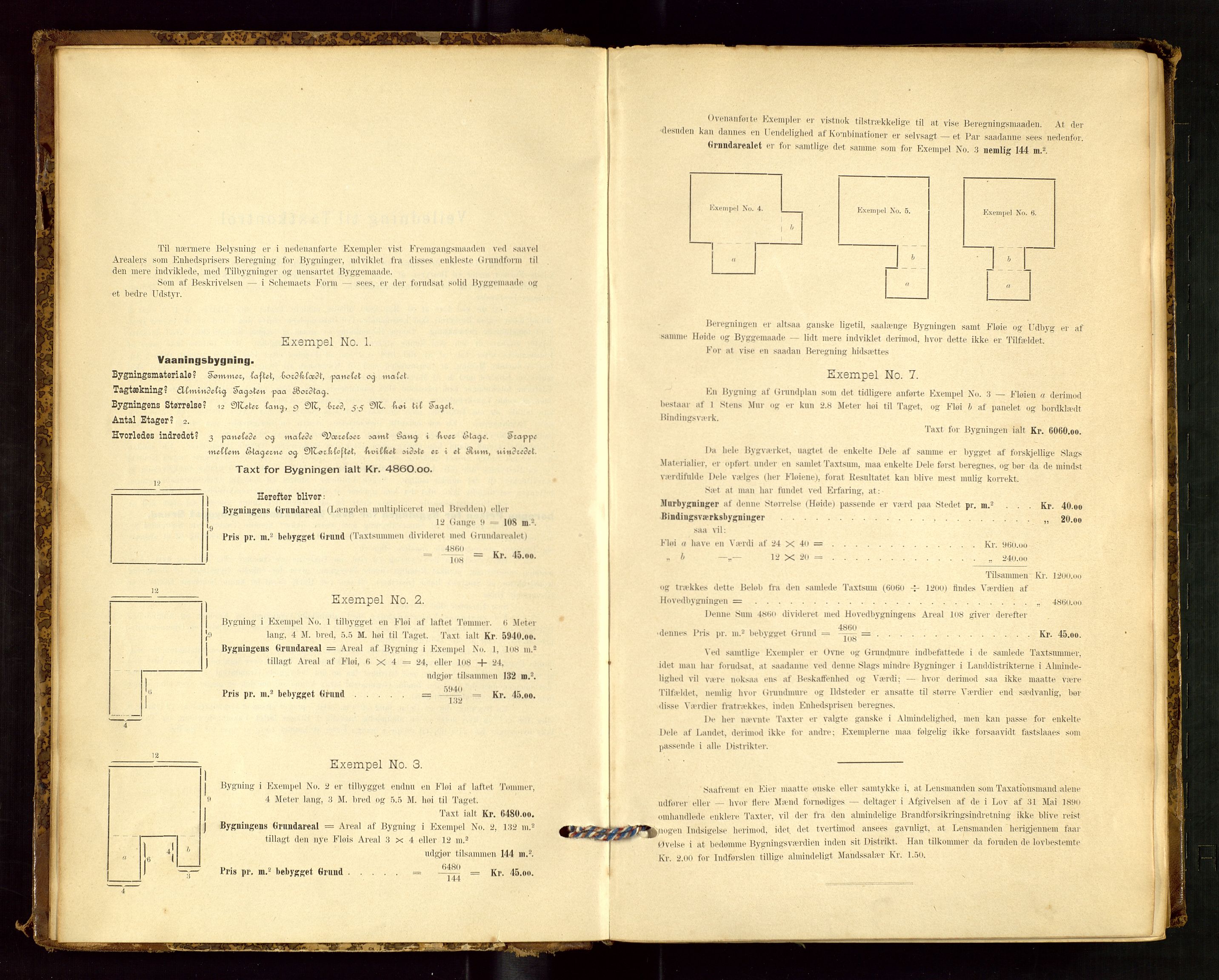 Klepp lensmannskontor, SAST/A-100163/Goc/L0001: "Brandtaxationsprotokol" m/register, 1895-1898