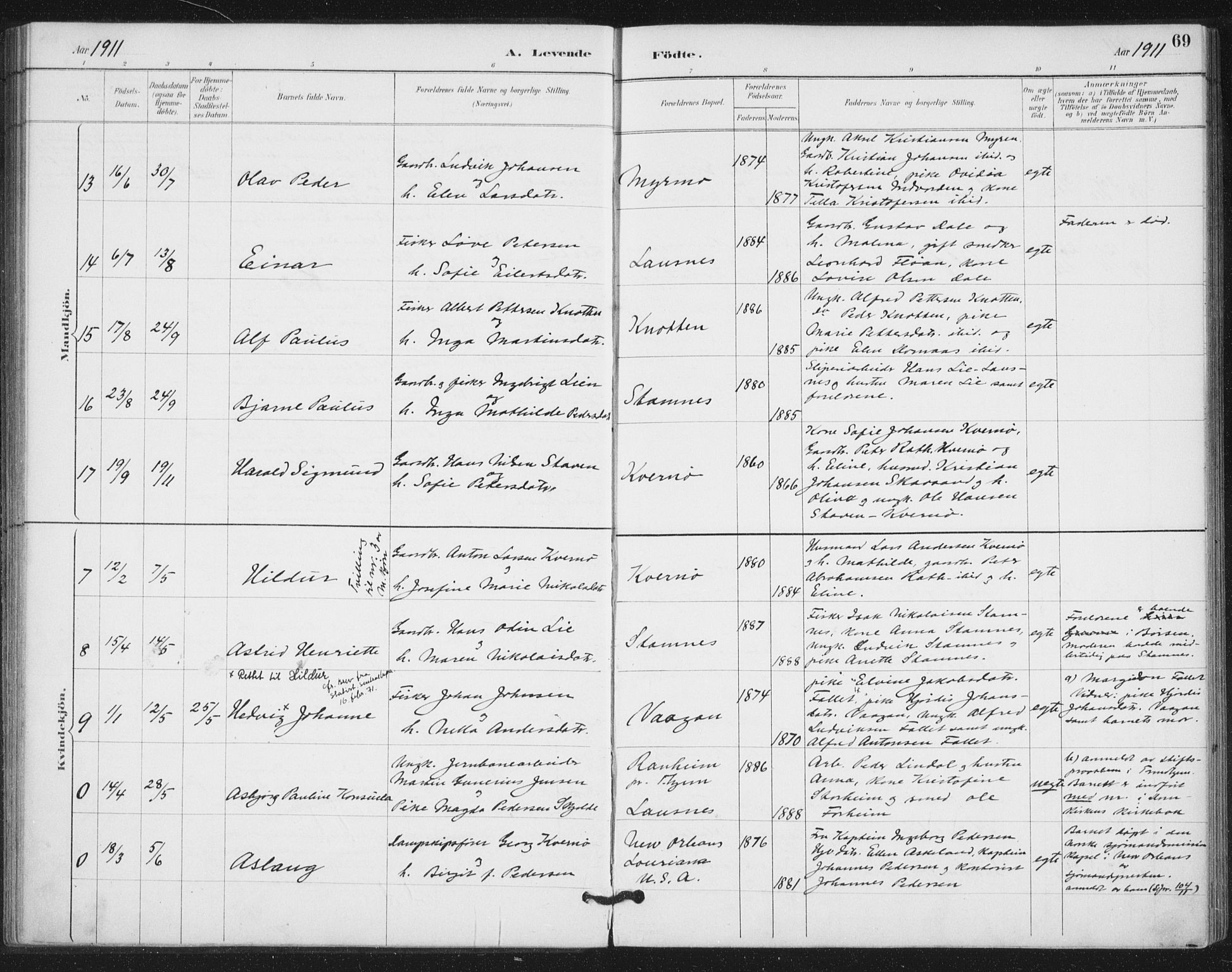 Ministerialprotokoller, klokkerbøker og fødselsregistre - Nord-Trøndelag, SAT/A-1458/772/L0603: Ministerialbok nr. 772A01, 1885-1912, s. 69