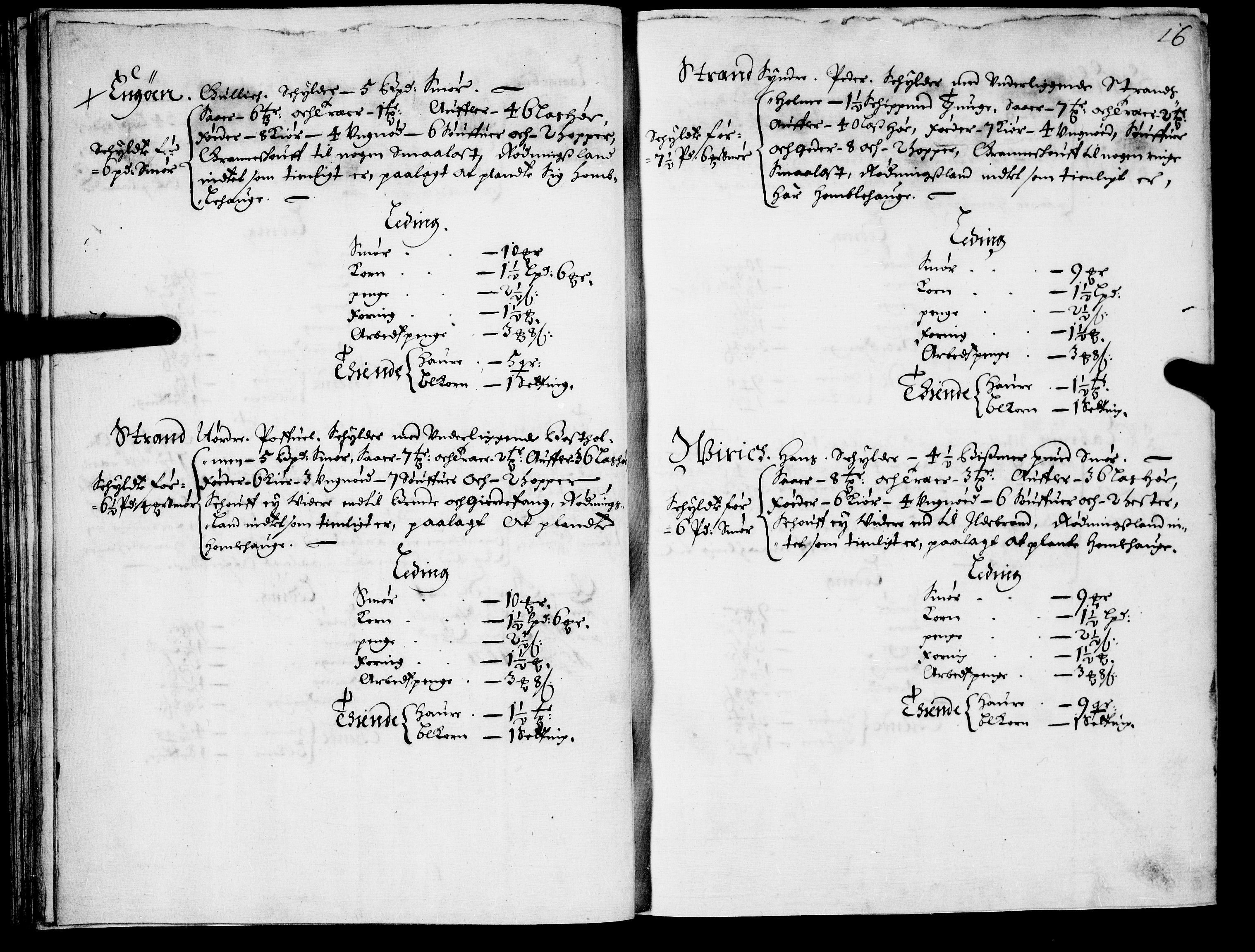 Rentekammeret inntil 1814, Realistisk ordnet avdeling, AV/RA-EA-4070/N/Nb/Nba/L0021: Brunla len, 1667, s. 15b-16a