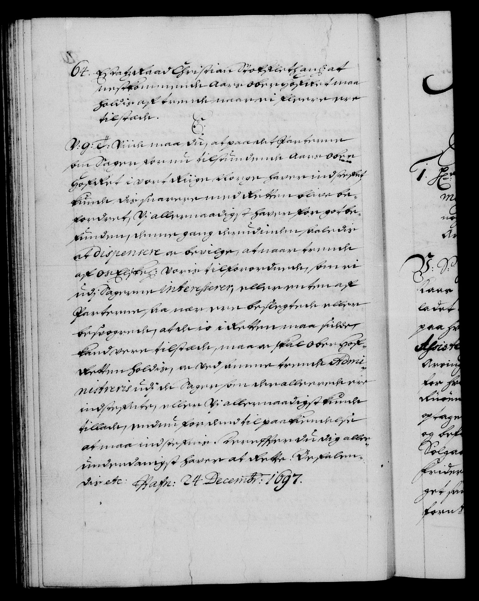 Danske Kanselli 1572-1799, RA/EA-3023/F/Fc/Fca/Fcab/L0015: Norske tegnelser (mikrofilm), 1692-1699, s. 320b