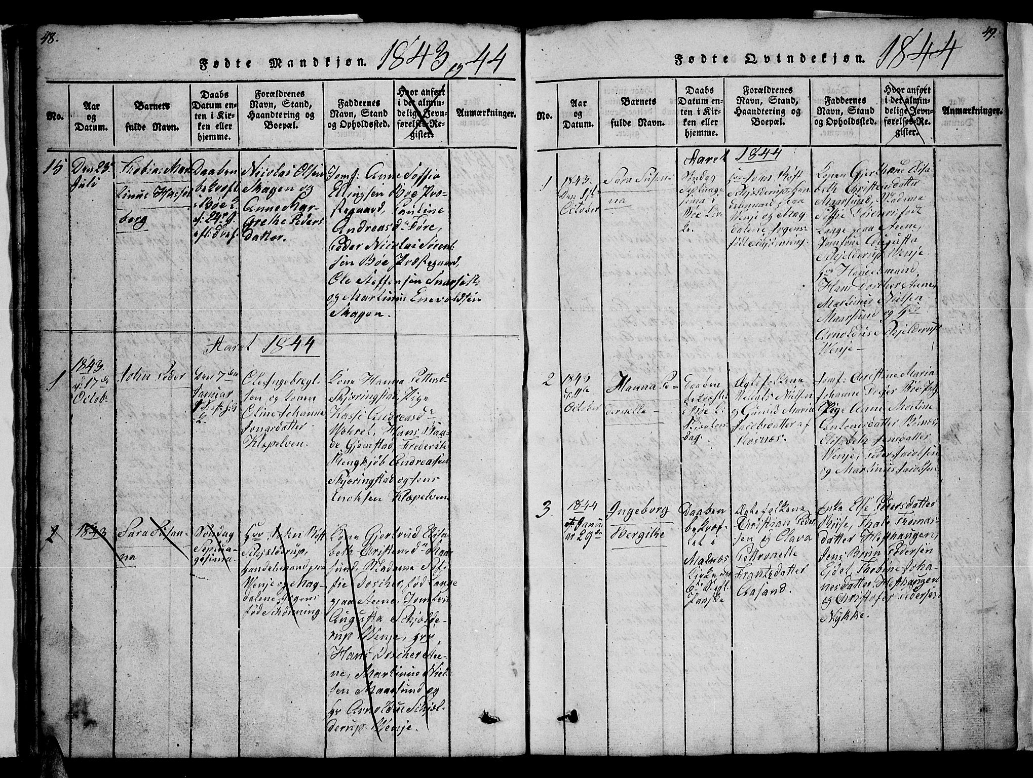 Ministerialprotokoller, klokkerbøker og fødselsregistre - Nordland, SAT/A-1459/891/L1312: Klokkerbok nr. 891C01, 1820-1856, s. 48-49