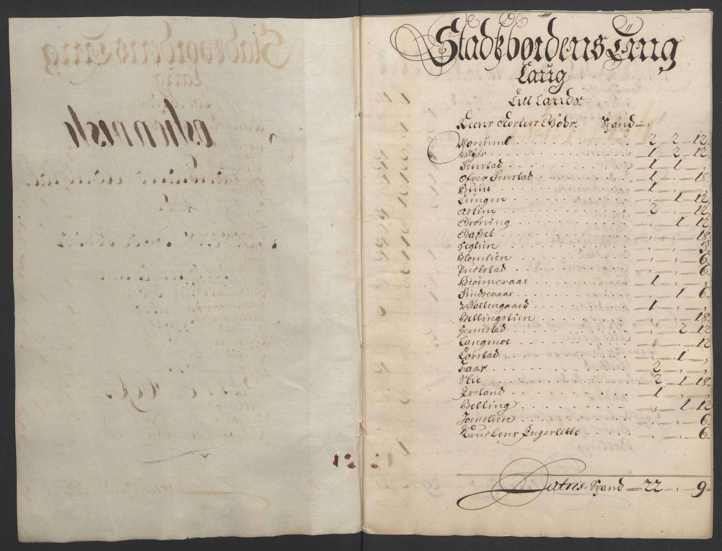 Rentekammeret inntil 1814, Reviderte regnskaper, Fogderegnskap, AV/RA-EA-4092/R57/L3851: Fogderegnskap Fosen, 1695-1696, s. 225