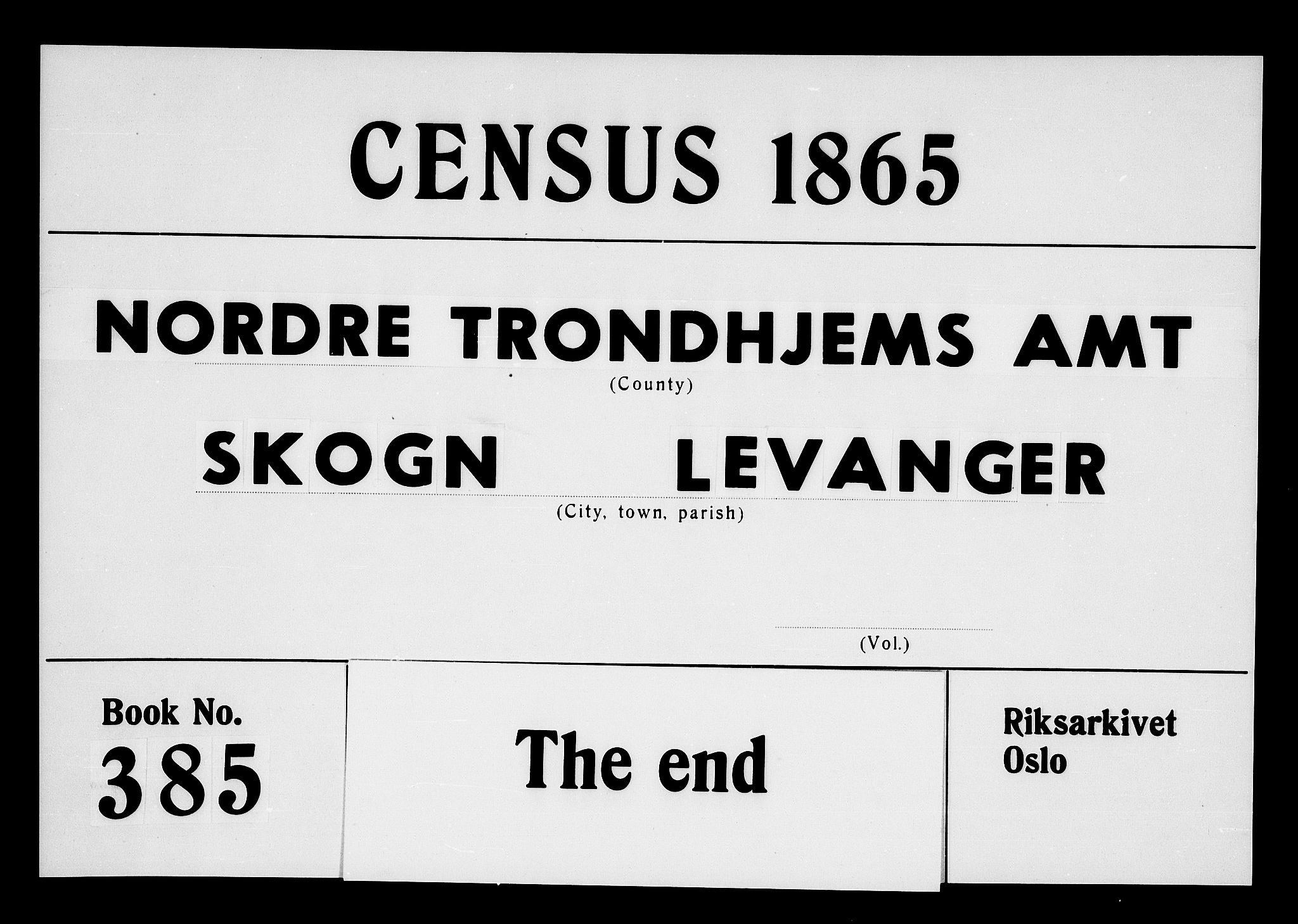 RA, Folketelling 1865 for 1720L Levanger prestegjeld, Levanger landsokn, 1865, s. 97