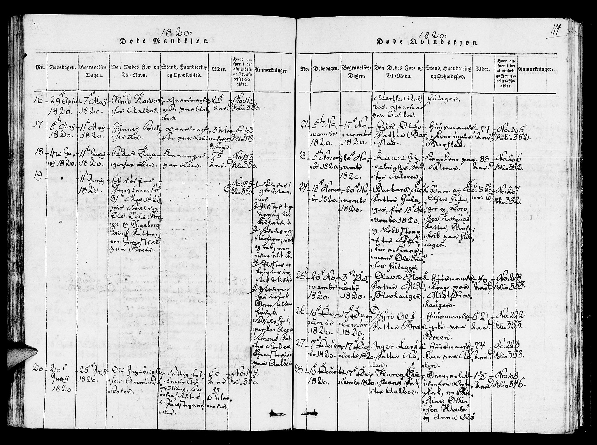 Ministerialprotokoller, klokkerbøker og fødselsregistre - Sør-Trøndelag, SAT/A-1456/678/L0895: Ministerialbok nr. 678A05 /1, 1816-1821, s. 114