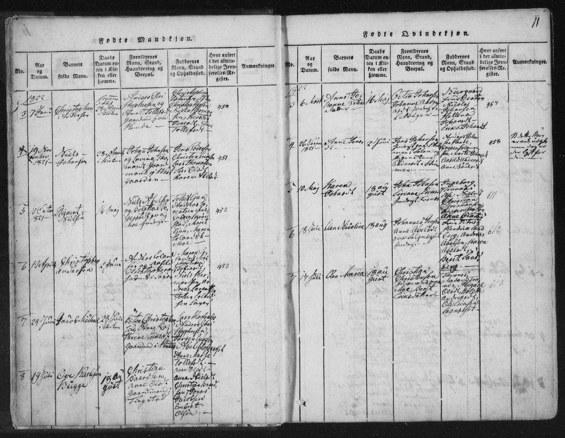Ministerialprotokoller, klokkerbøker og fødselsregistre - Nord-Trøndelag, SAT/A-1458/773/L0609: Ministerialbok nr. 773A03 /1, 1815-1830, s. 11