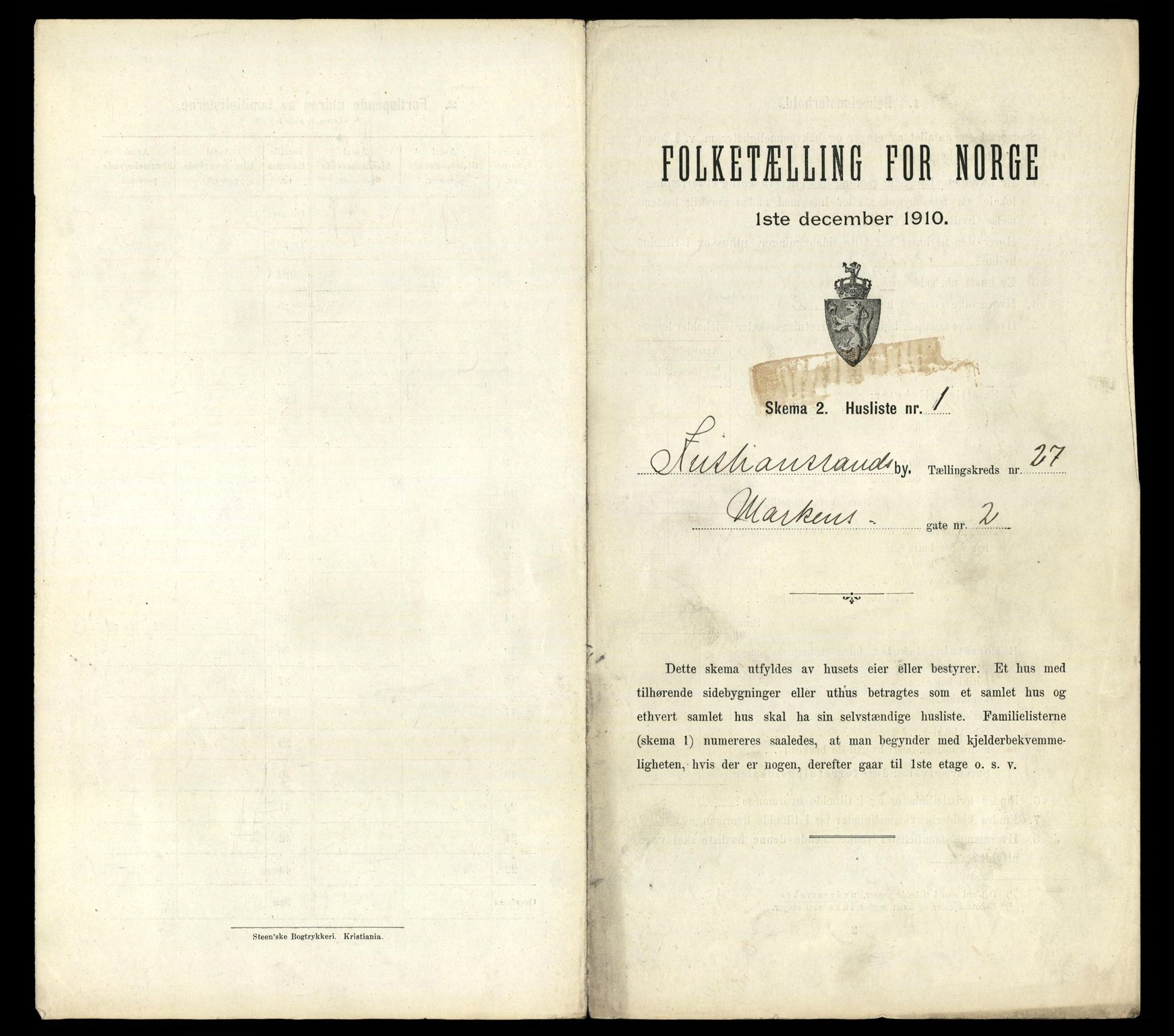 RA, Folketelling 1910 for 1001 Kristiansand kjøpstad, 1910, s. 6994