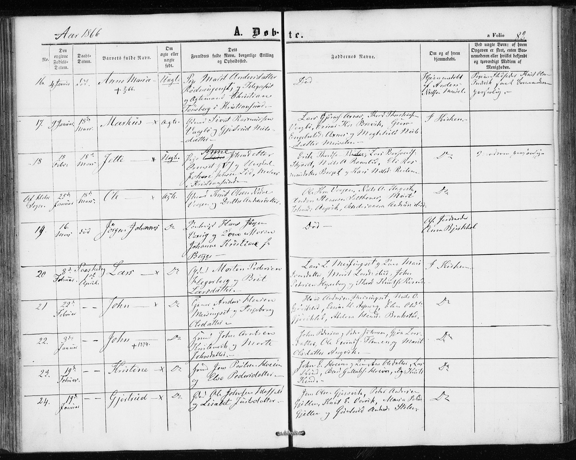 Ministerialprotokoller, klokkerbøker og fødselsregistre - Møre og Romsdal, AV/SAT-A-1454/586/L0985: Ministerialbok nr. 586A11, 1857-1866, s. 82