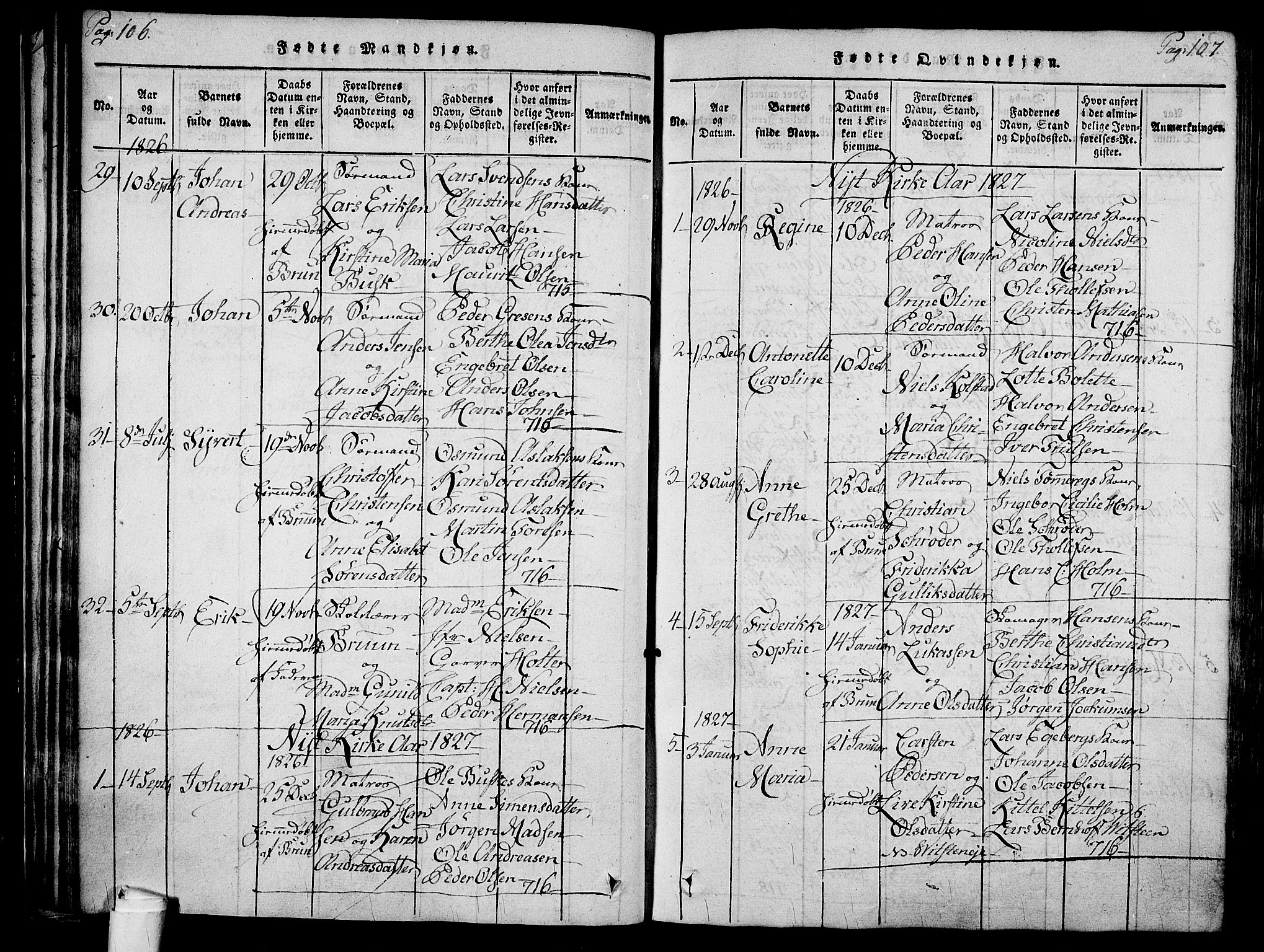 Holmestrand kirkebøker, AV/SAKO-A-346/F/Fa/L0001: Ministerialbok nr. 1, 1814-1840, s. 106-107