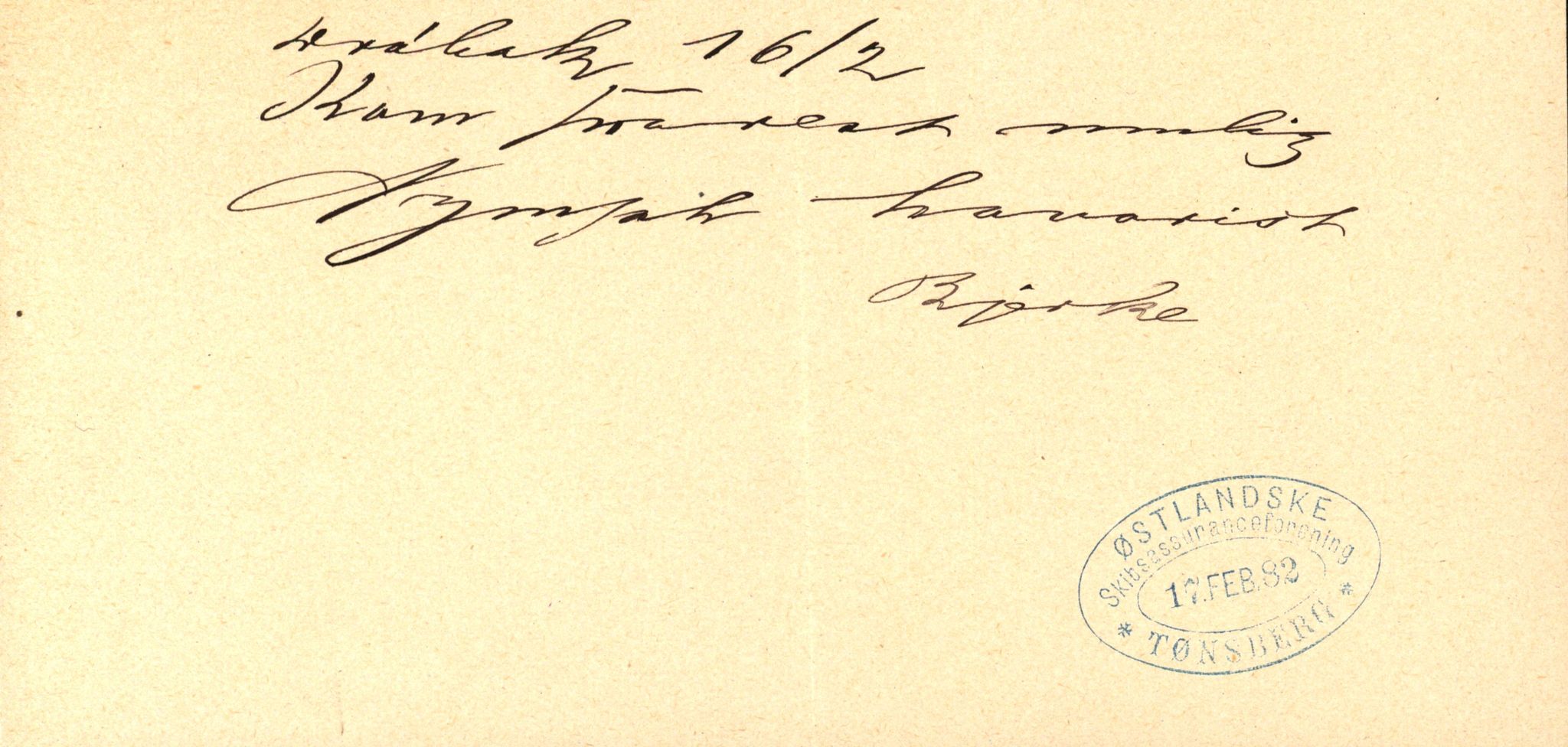 Pa 63 - Østlandske skibsassuranceforening, VEMU/A-1079/G/Ga/L0015/0009: Havaridokumenter / Insulan, Nymph, Argonaut, 1882, s. 8
