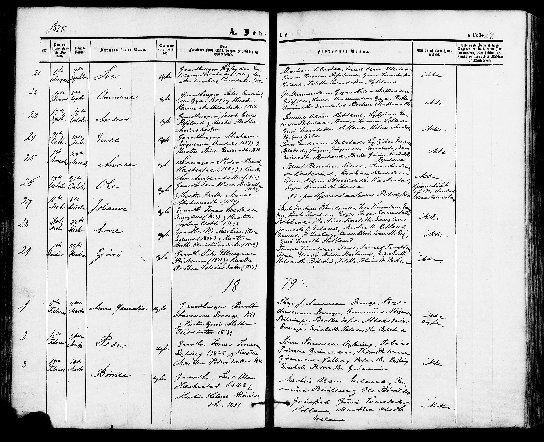 Lund sokneprestkontor, AV/SAST-A-101809/S06/L0010: Ministerialbok nr. A 9, 1854-1886, s. 112