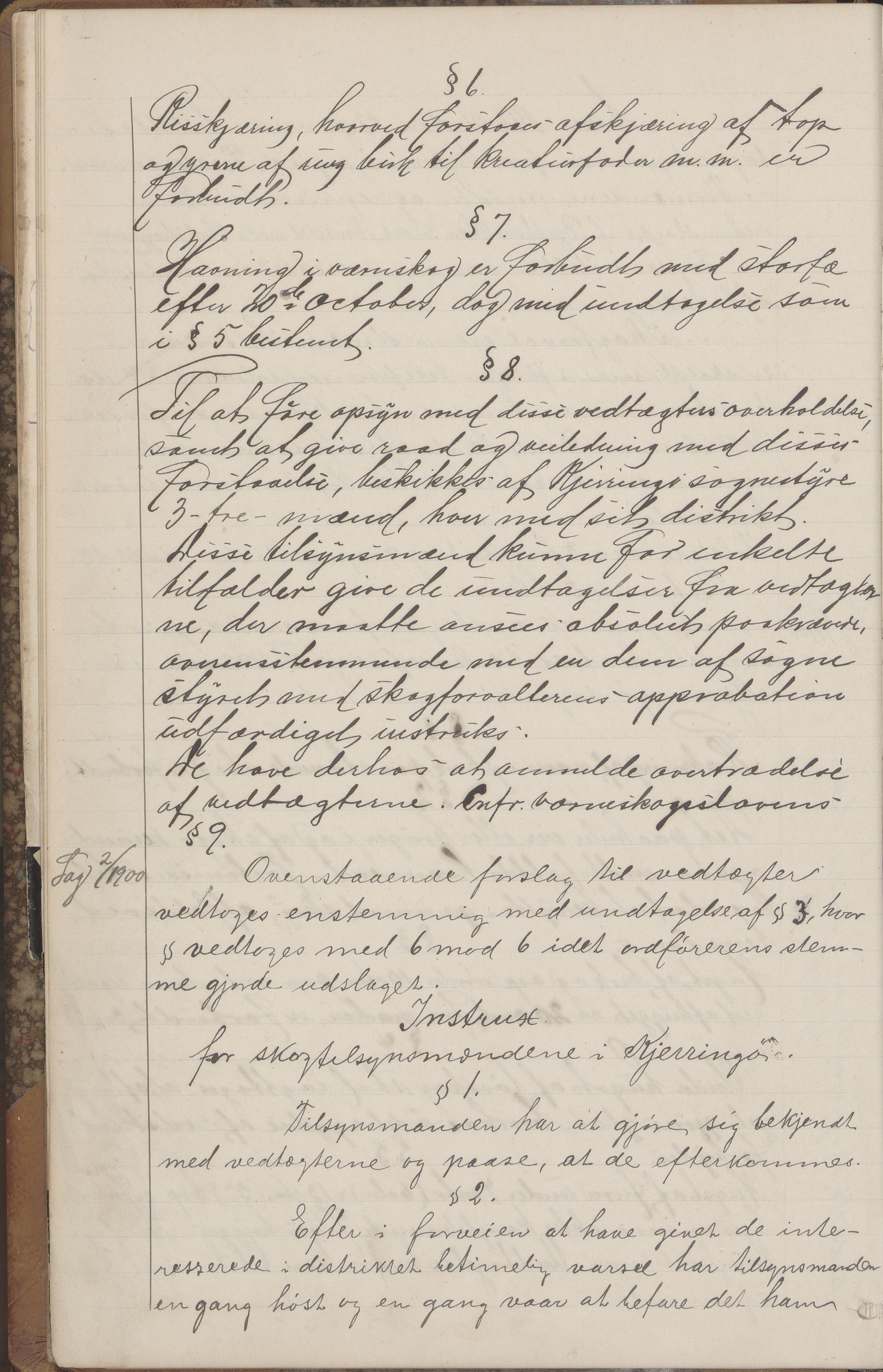 Kjerringøy kommune. Formannskapet, AIN/K-18441.150/A/Aa/L0002: Forhandlingsprotokoll Norfolden- Kjerringø formanskap, 1900-1911