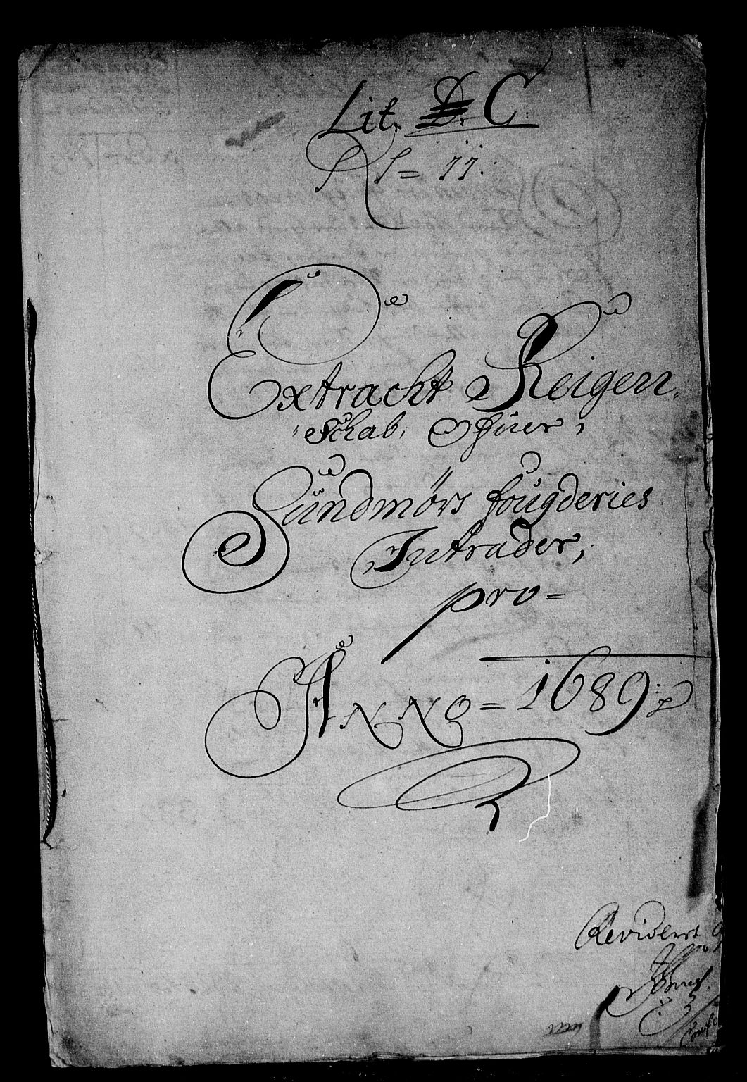 Rentekammeret inntil 1814, Reviderte regnskaper, Stiftamtstueregnskaper, Bergen stiftamt, RA/EA-6043/R/Rc/L0090: Bergen stiftamt, 1689