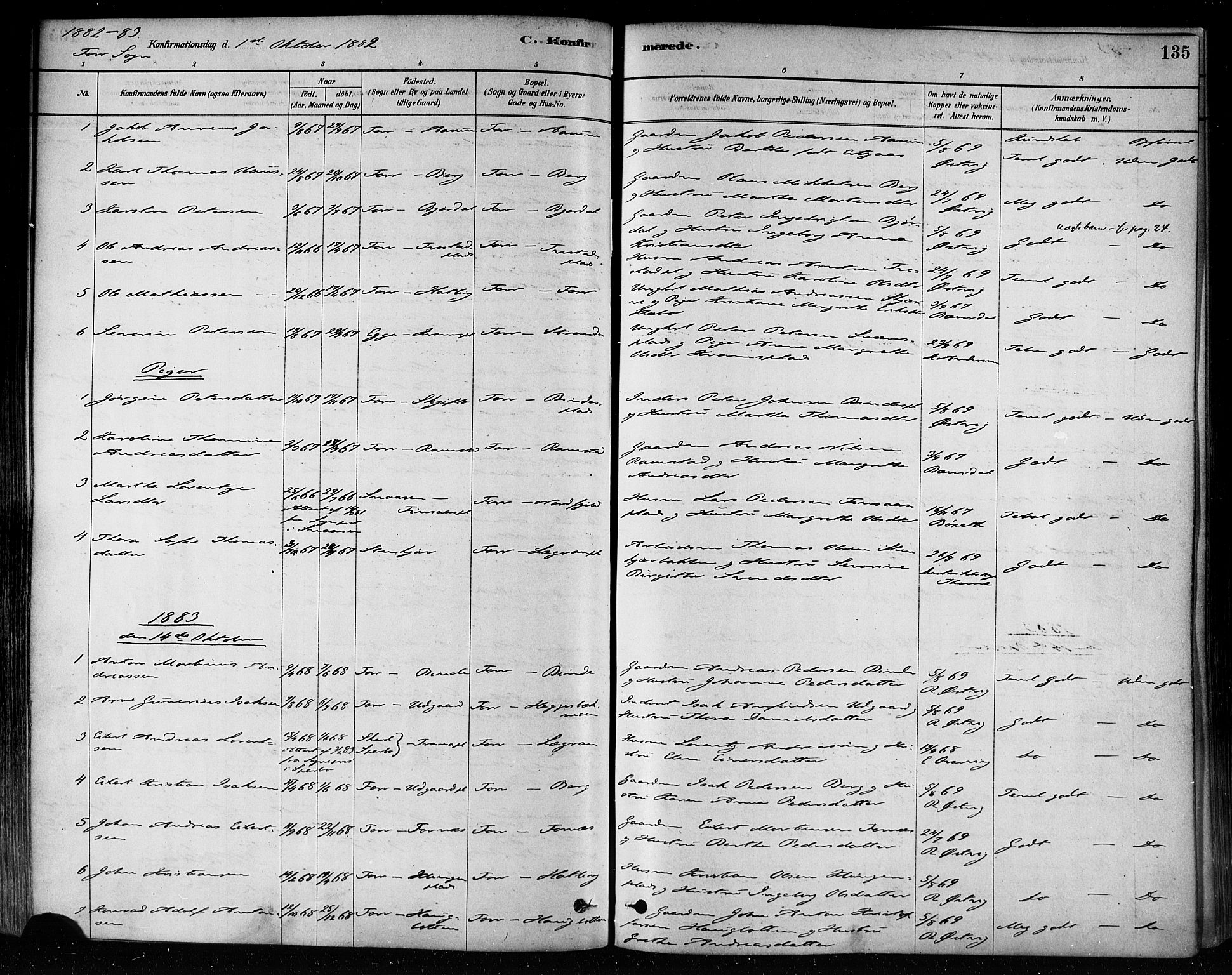 Ministerialprotokoller, klokkerbøker og fødselsregistre - Nord-Trøndelag, SAT/A-1458/746/L0448: Ministerialbok nr. 746A07 /1, 1878-1900, s. 135