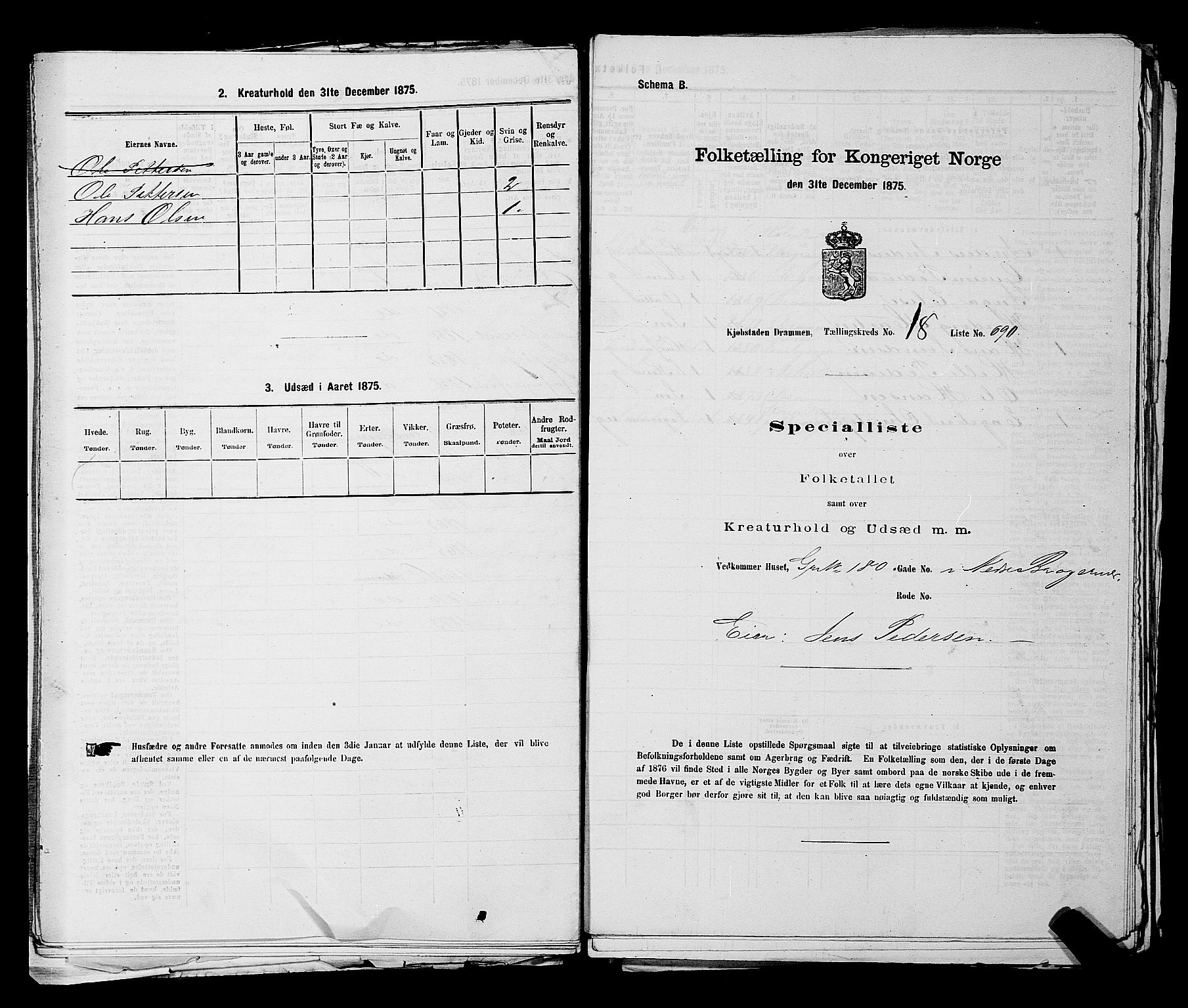 SAKO, Folketelling 1875 for 0602 Drammen kjøpstad, 1875, s. 1946