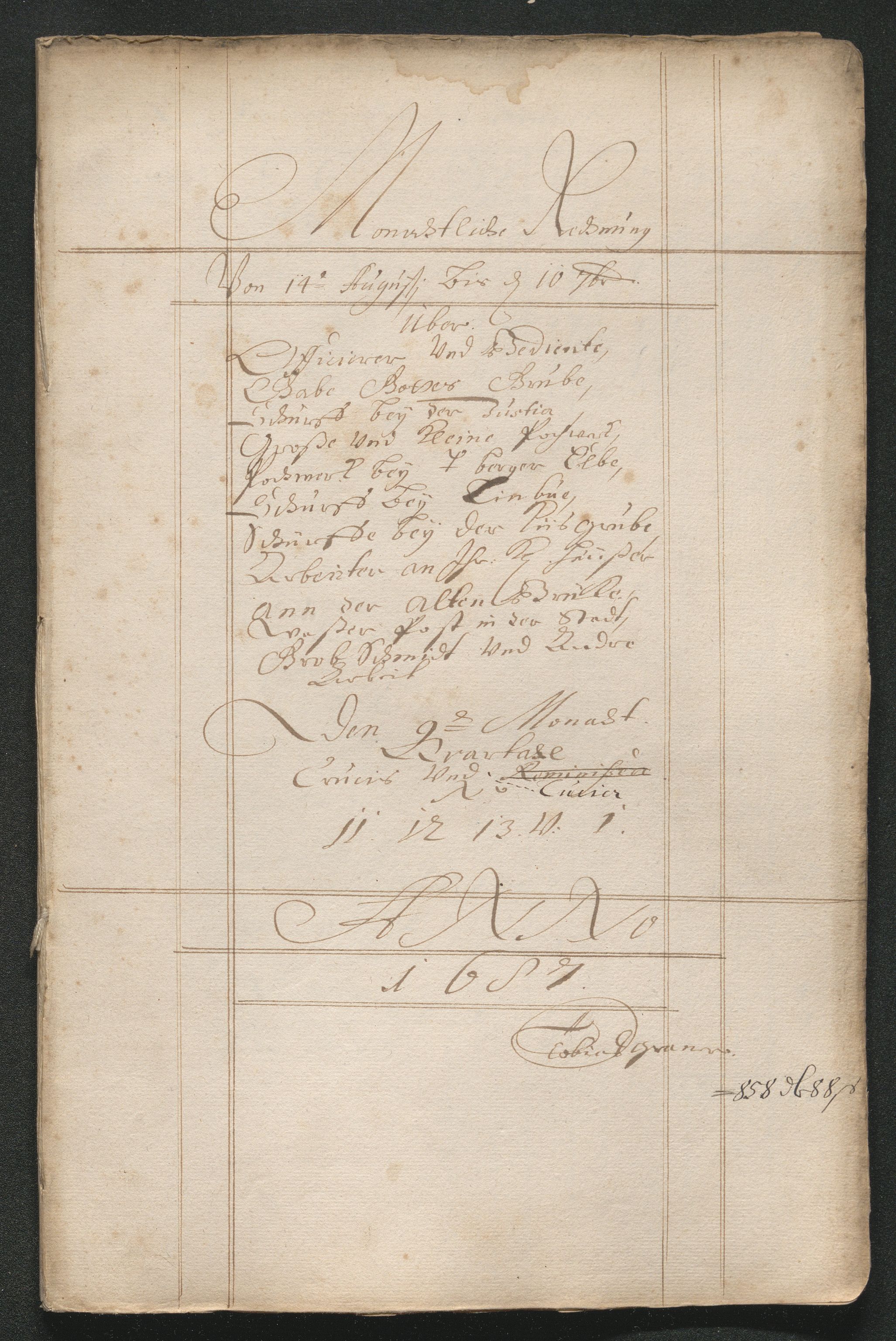 Kongsberg Sølvverk 1623-1816, SAKO/EA-3135/001/D/Dc/Dcd/L0064: Utgiftsregnskap for gruver m.m. , 1687, s. 333