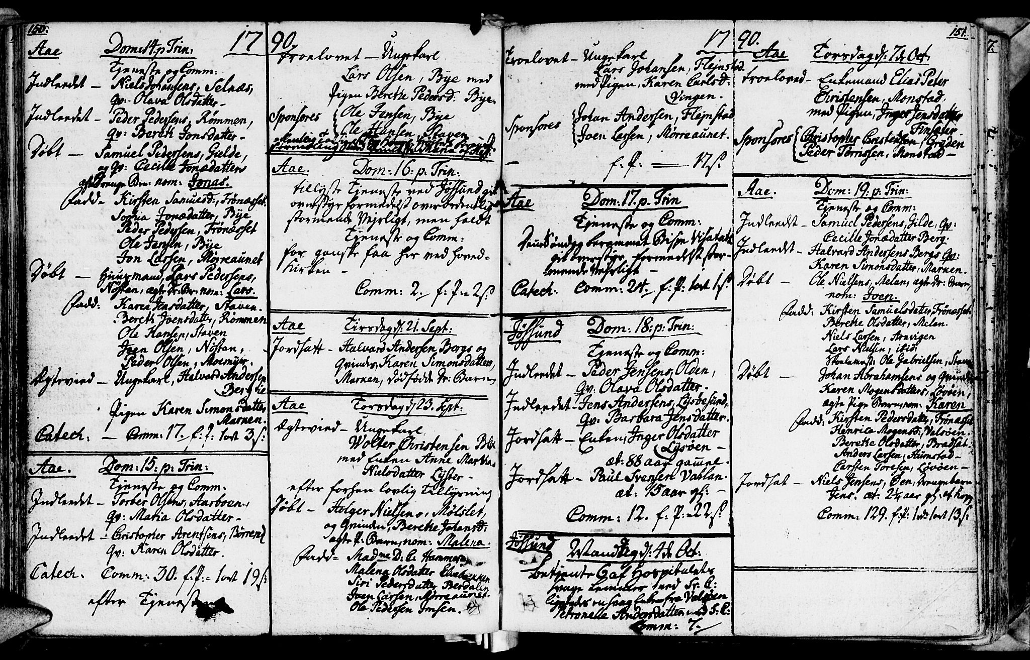 Ministerialprotokoller, klokkerbøker og fødselsregistre - Sør-Trøndelag, AV/SAT-A-1456/655/L0673: Ministerialbok nr. 655A02, 1780-1801, s. 150-151