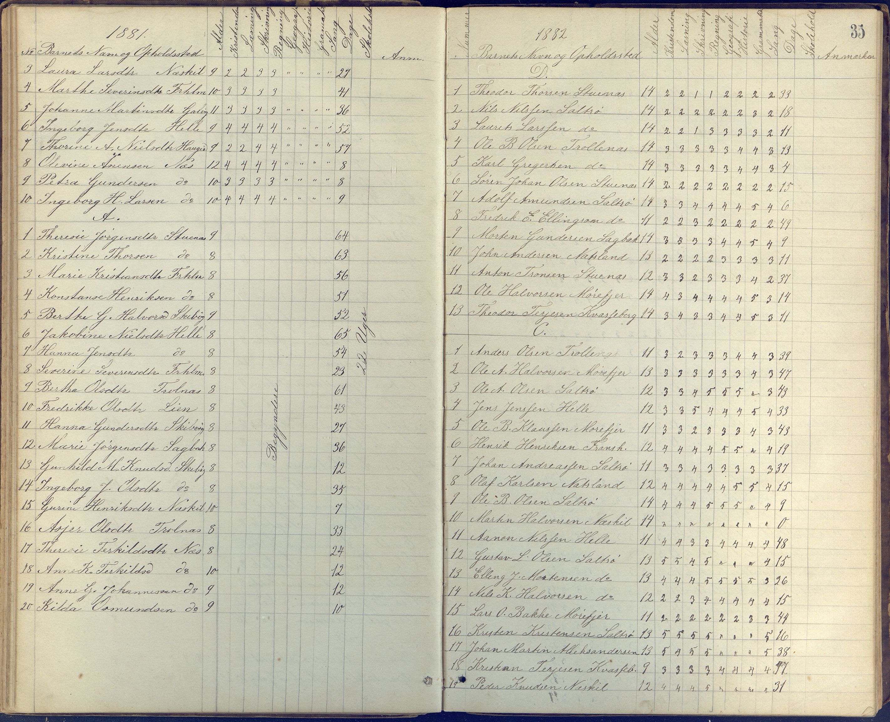 Stokken kommune, AAKS/KA0917-PK/04/04c/L0005: Skoleprotokoll frivillig skole Stokken, 1865-1903, s. 35