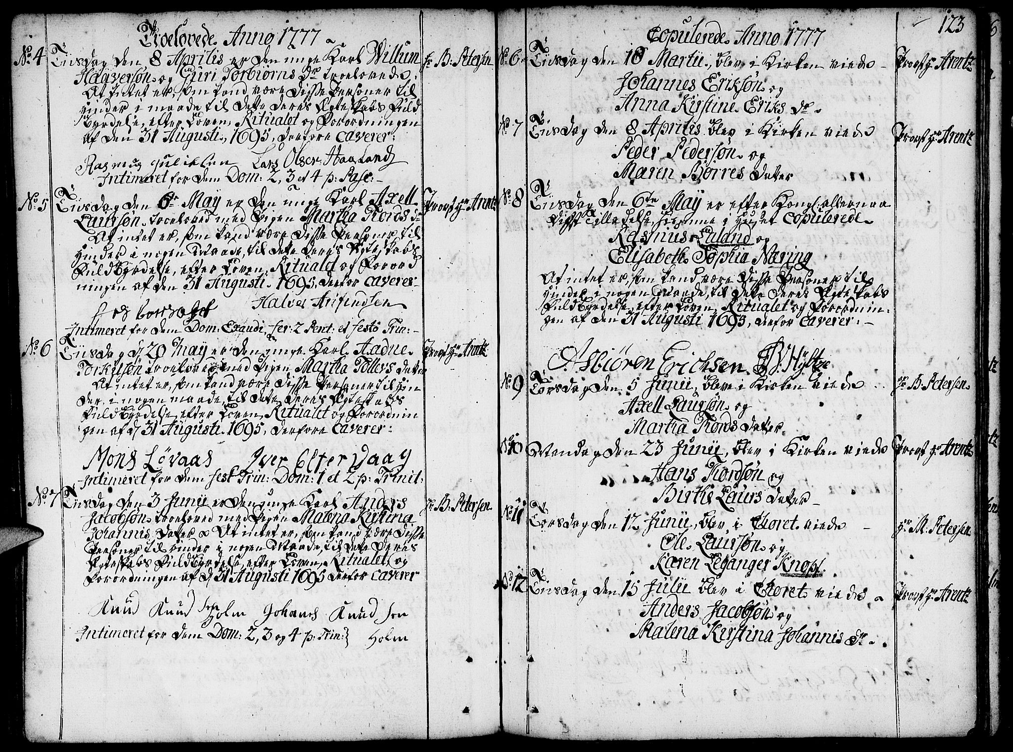 Domkirken sokneprestkontor, SAST/A-101812/001/30/30BA/L0004: Ministerialbok nr. A 4, 1744-1782, s. 123