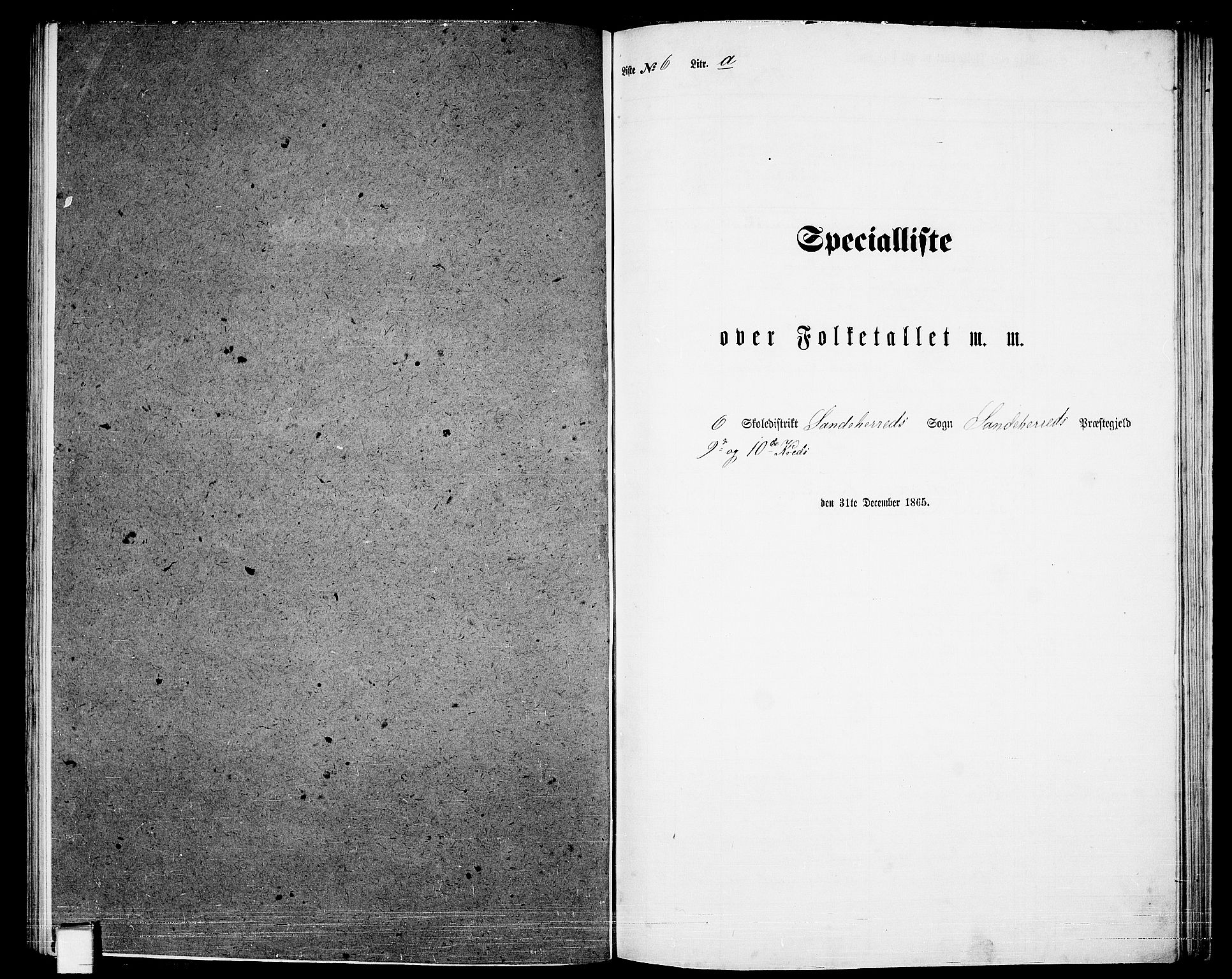 RA, Folketelling 1865 for 0724L Sandeherred prestegjeld, Sandeherred sokn, 1865, s. 152