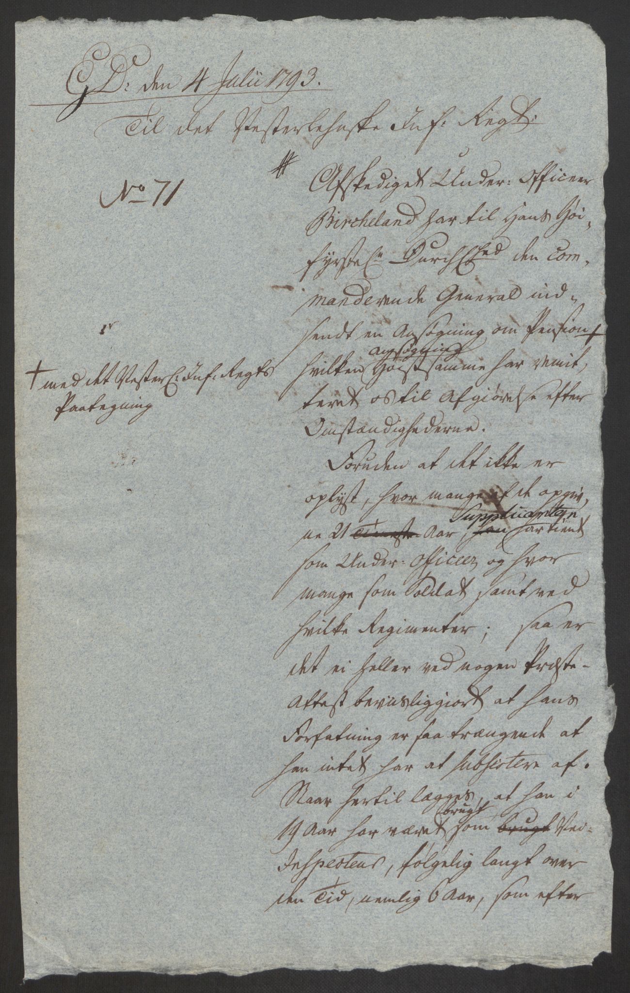 Forsvaret, Den norske kvesthuskasse/krigshospitalkasse, AV/RA-RAFA-1887/F/Fa/L0008: Konsepter, 1790-1793, s. 1138