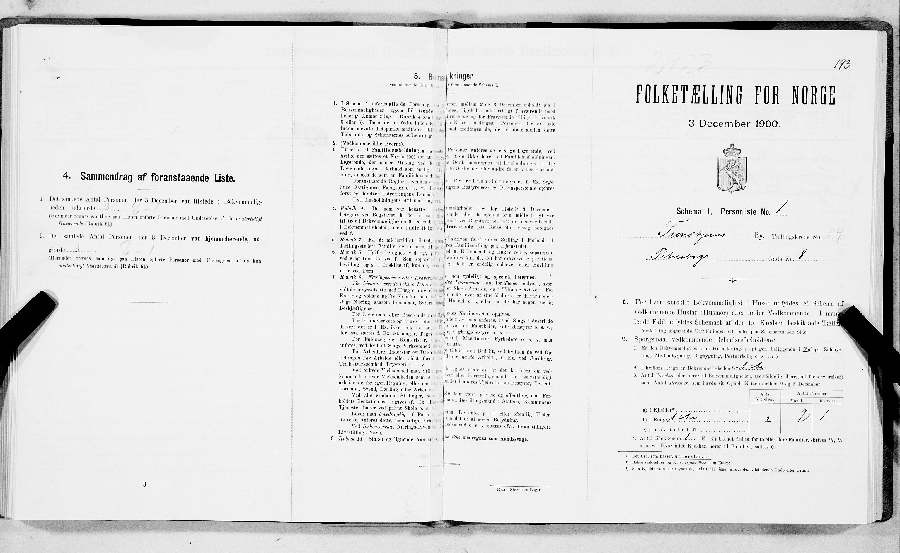 SAT, Folketelling 1900 for 1601 Trondheim kjøpstad, 1900, s. 9260