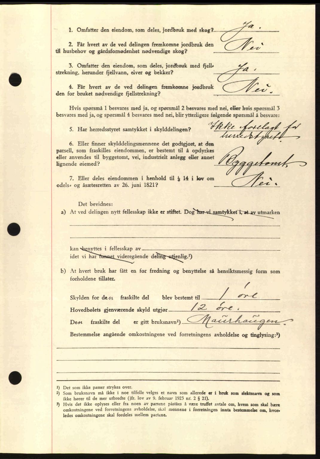 Romsdal sorenskriveri, AV/SAT-A-4149/1/2/2C: Pantebok nr. A7, 1939-1939, Dagboknr: 1029/1939