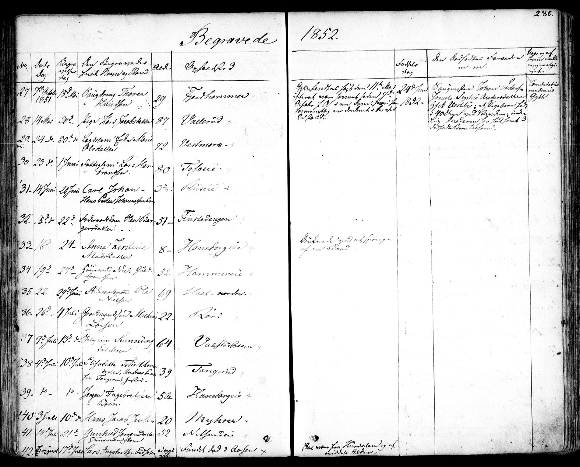 Skedsmo prestekontor Kirkebøker, SAO/A-10033a/F/Fa/L0009: Ministerialbok nr. I 9, 1830-1853, s. 280
