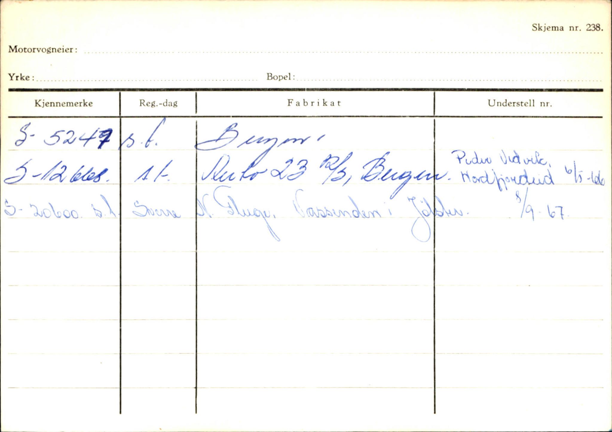 Statens vegvesen, Sogn og Fjordane vegkontor, AV/SAB-A-5301/4/F/L0132: Eigarregister Askvoll A-Å. Balestrand A-Å, 1945-1975, s. 1924