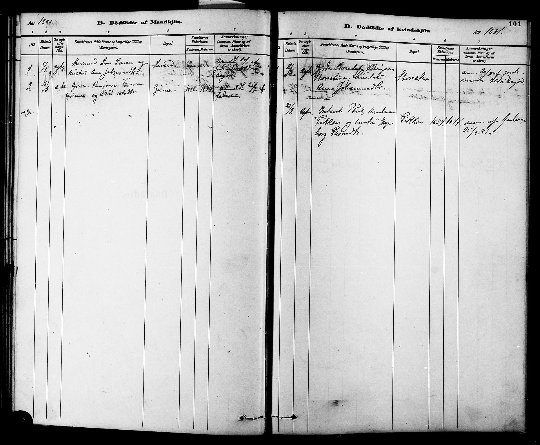 Ministerialprotokoller, klokkerbøker og fødselsregistre - Møre og Romsdal, SAT/A-1454/577/L0896: Ministerialbok nr. 577A03, 1880-1898, s. 101
